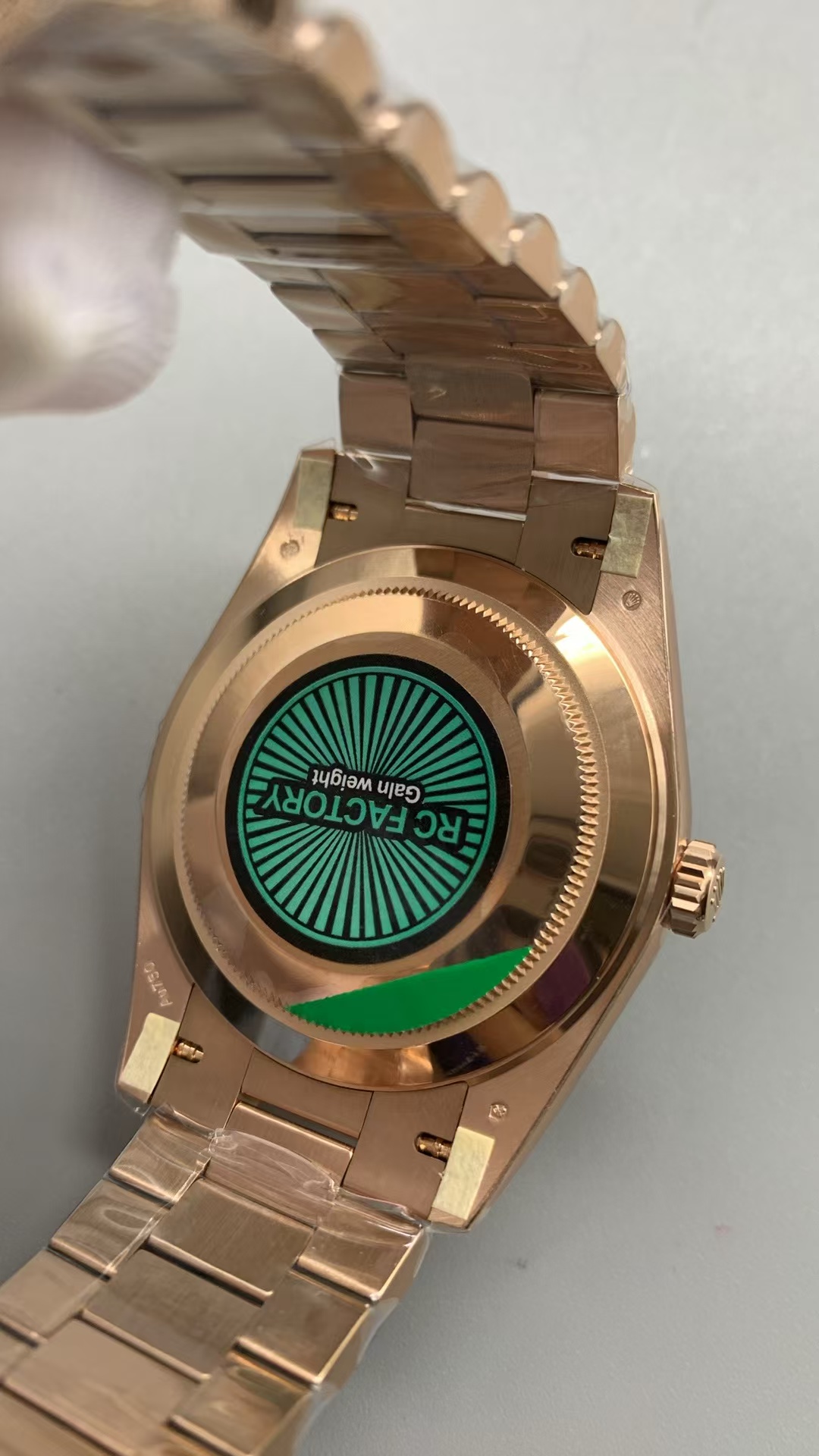 (image for) RCF Rolex Day-Date Rose Gold Ombre Black Dial Super Clone 3255 Movement