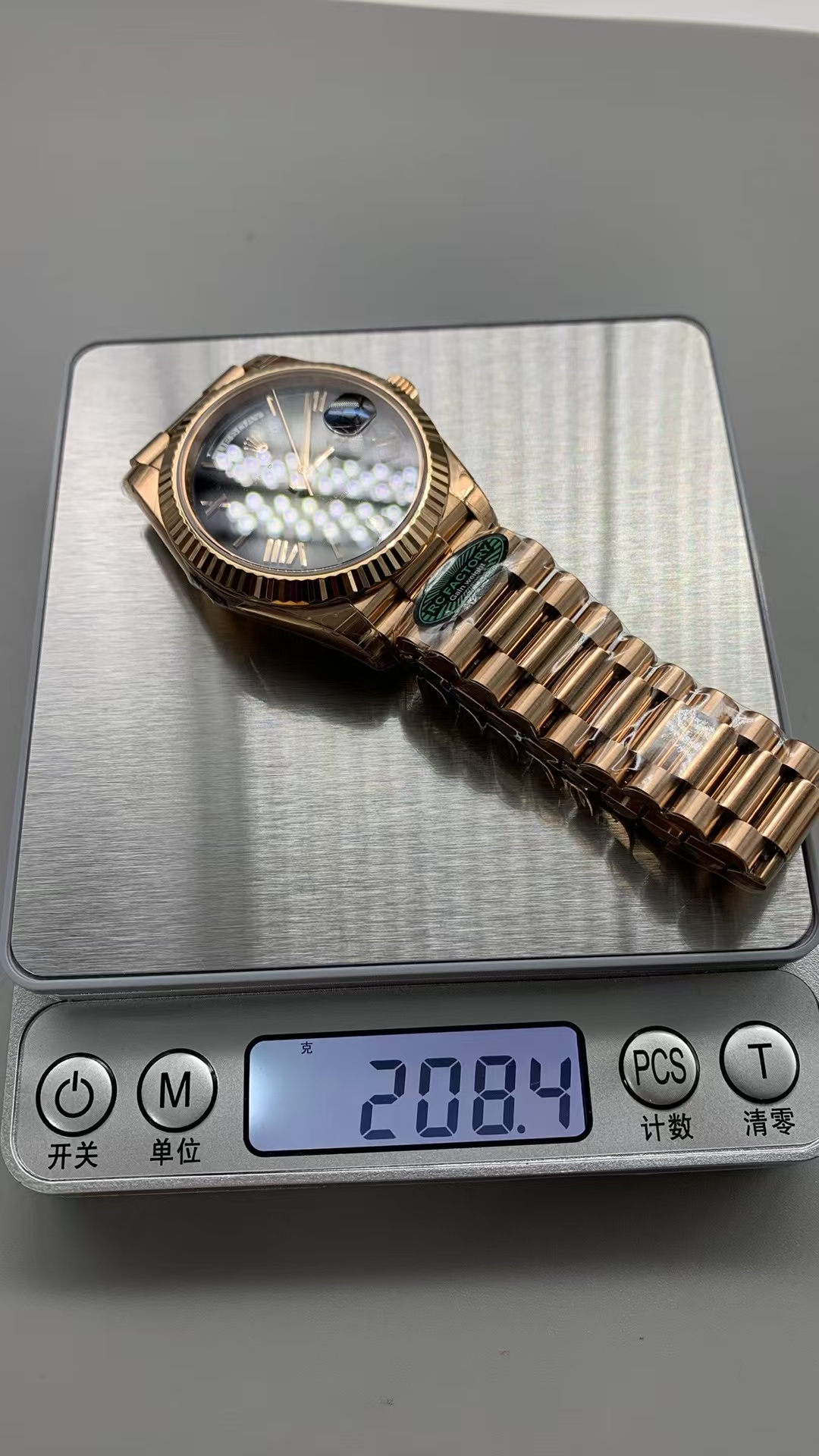 (image for) RCF Rolex Day-Date Rose Gold Ombre Black Dial Super Clone 3255 Movement