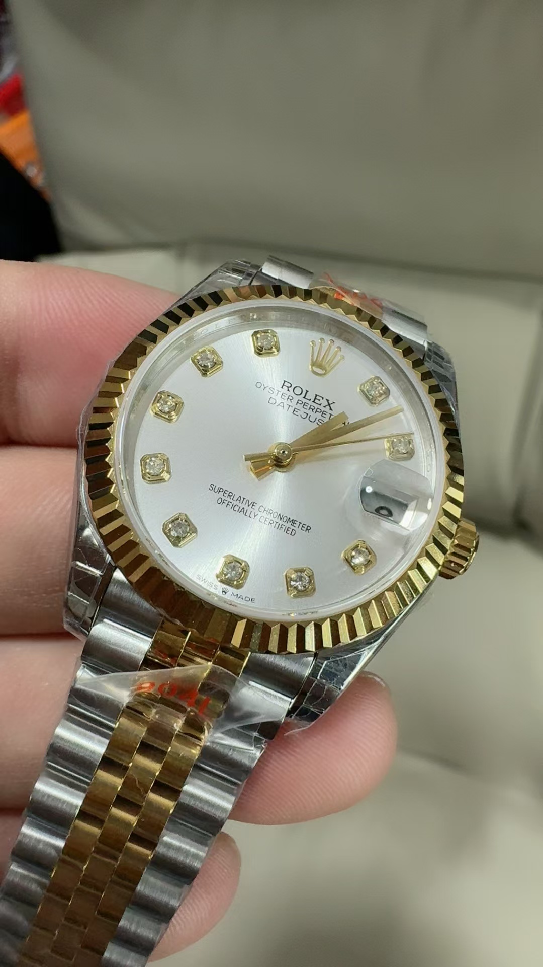 (image for) GSF Rolex Datejust 31mm Two Tone Silver Diamond Dial Clone 2236 Automatic Movement