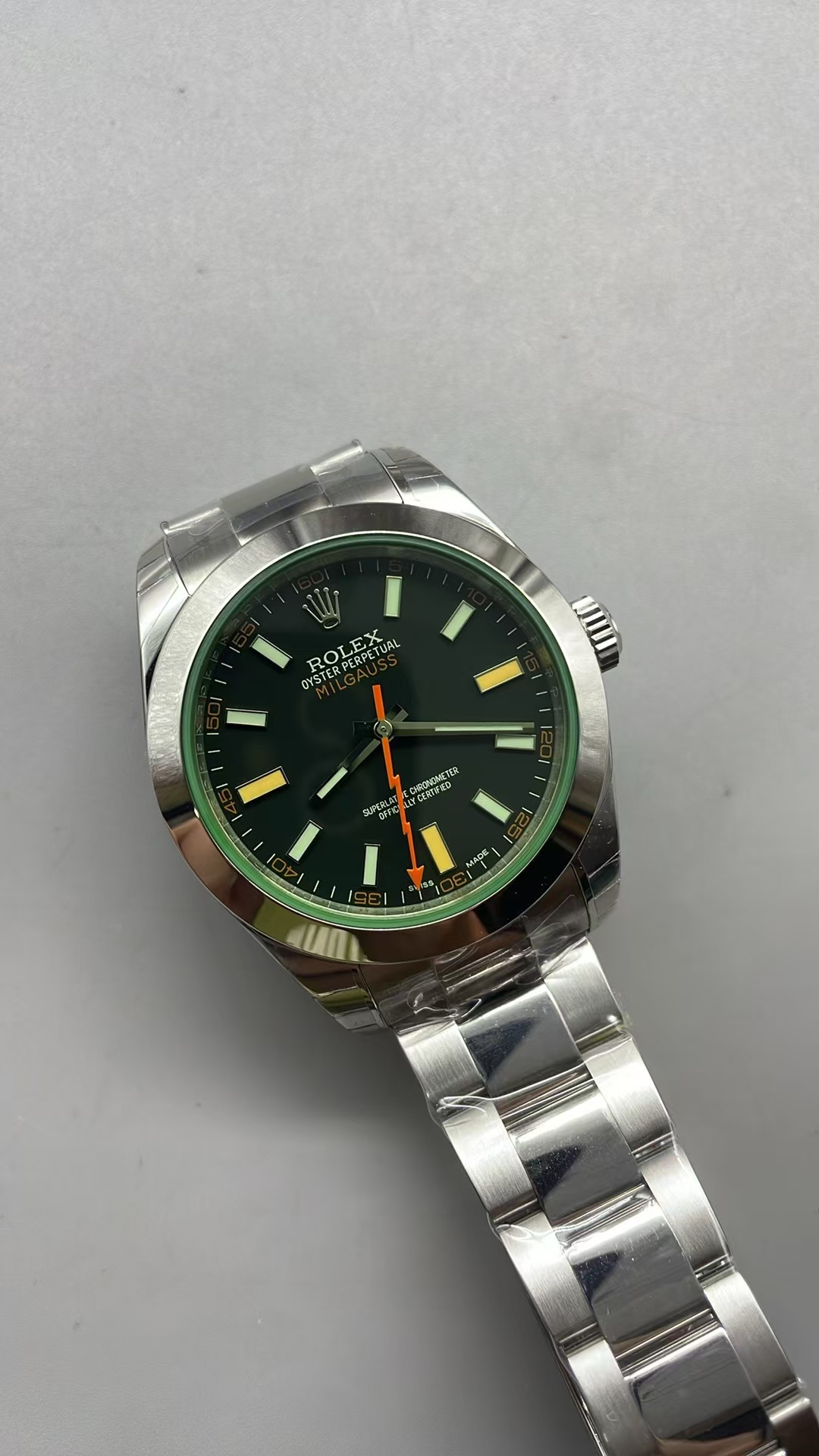 (image for) VSF Rolex Milgauss 116400 904L Stainless Steel Case Black Dial Clone 3131 Movement