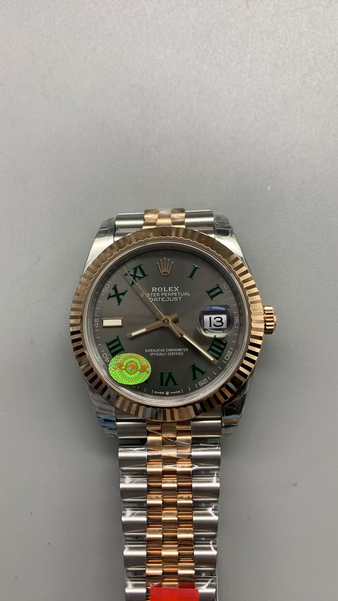 (image for) VSF Rolex Datejust II Two Tone Rose Gold Wimbledon Dial Super Clone Free-Sprung 3235 Movement