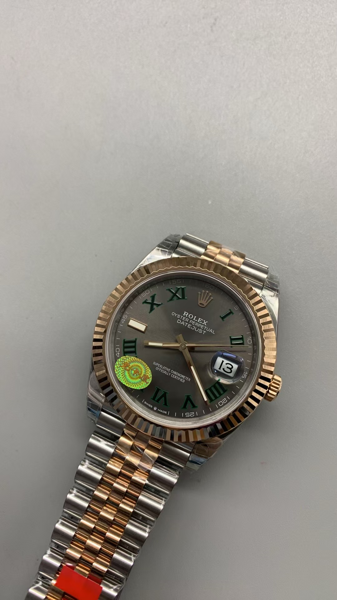 (image for) VSF Rolex Datejust II Two Tone Rose Gold Wimbledon Dial Super Clone Free-Sprung 3235 Movement