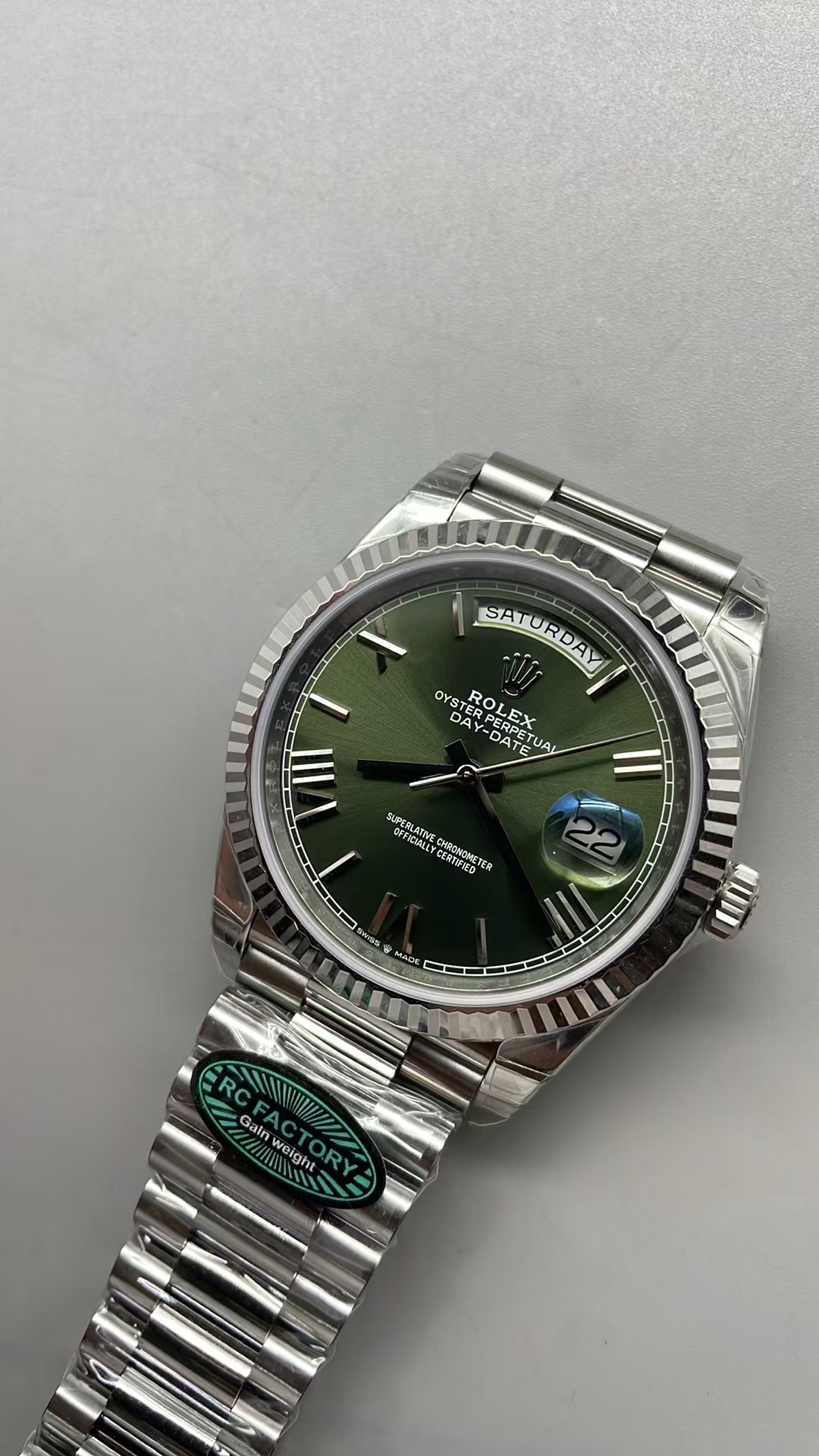 (image for) RCF Rolex Day-Date Gain Weight Green Dial with Super Clone 3255 Movement
