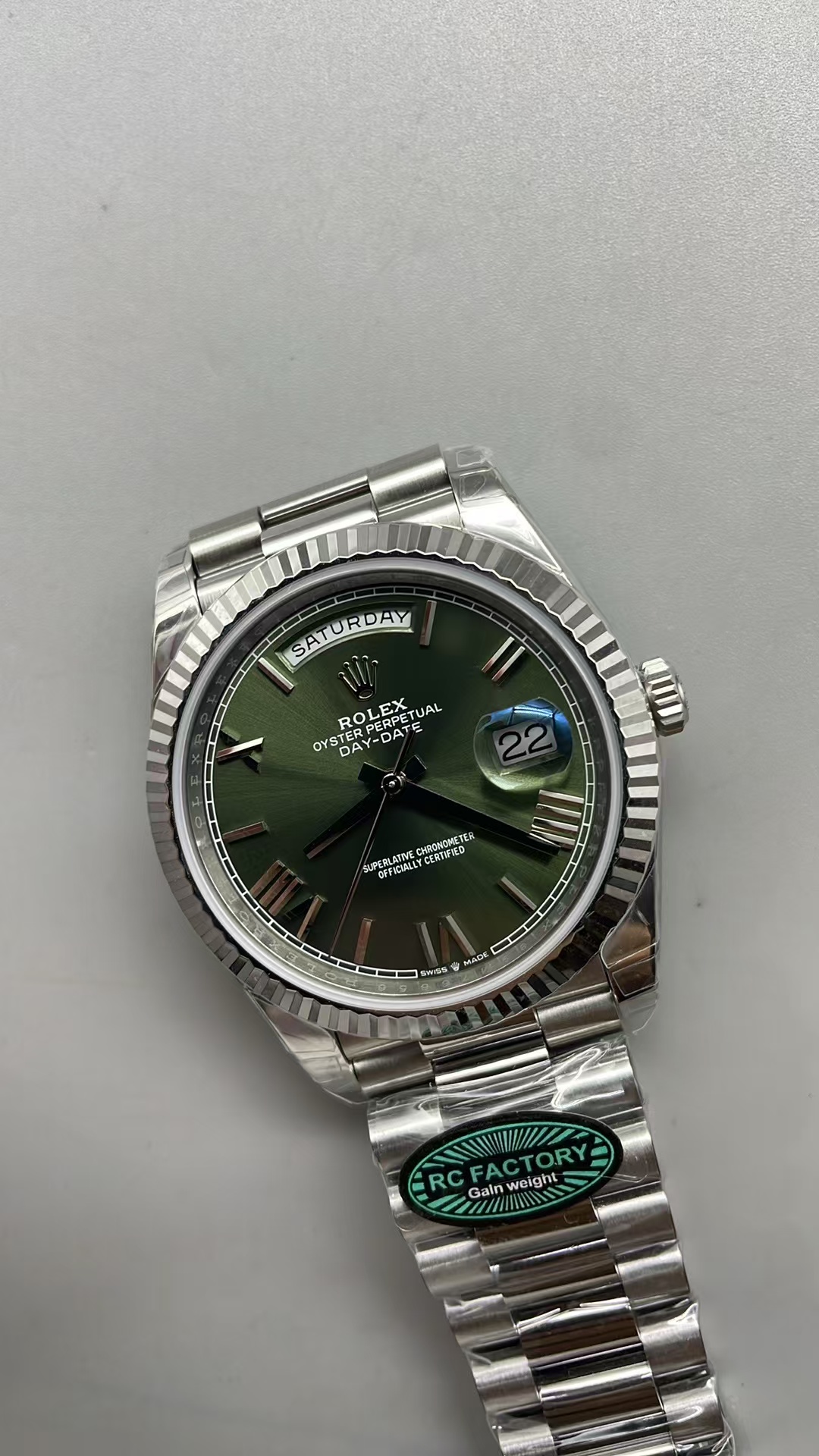 (image for) RCF Rolex Day-Date Gain Weight Green Dial with Super Clone 3255 Movement