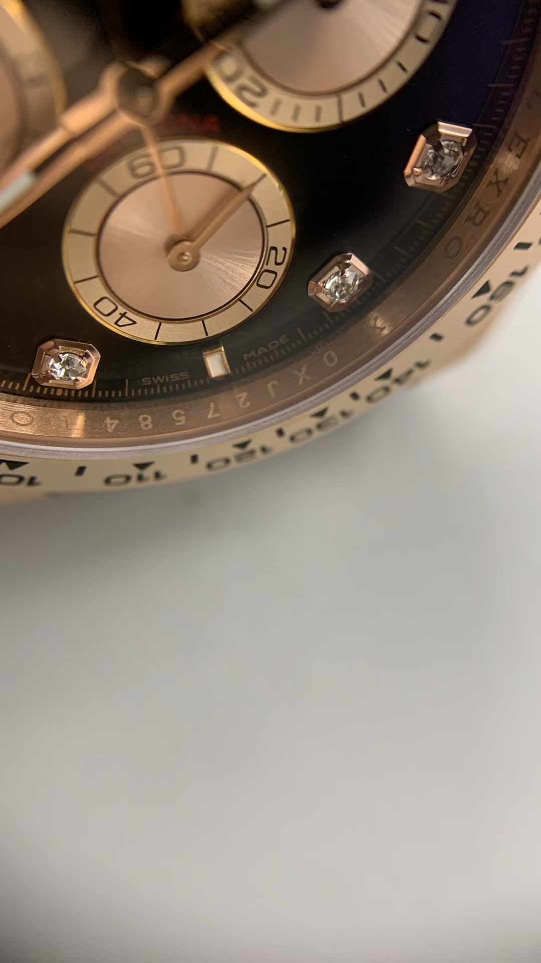 (image for) WF Rolex Daytona Gain Weight Rose Gold Case Black Diamond Dial with Super Clone 4131 Movement