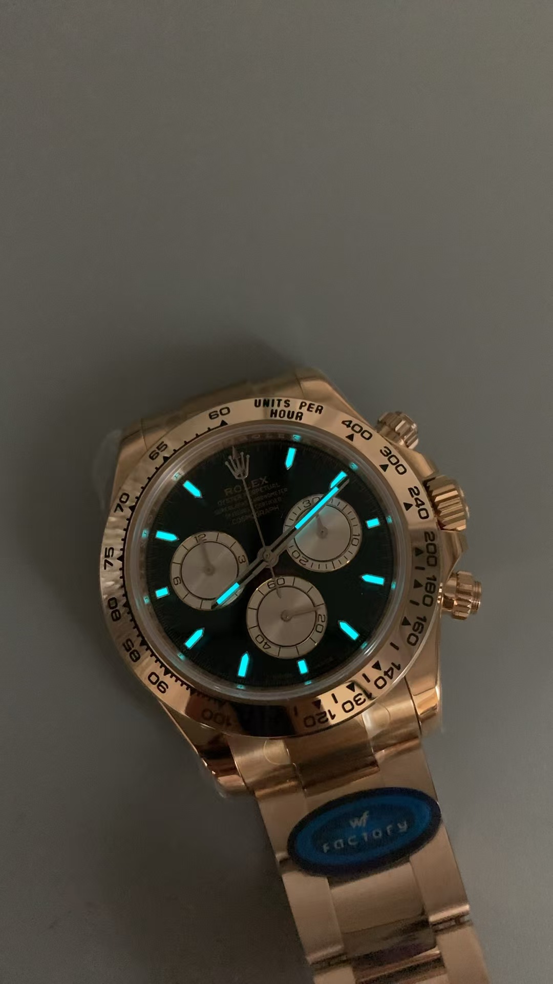 (image for) WF Rolex Daytona Gain Weight Rose Gold Case Black Diamond Dial with Super Clone 4131 Movement