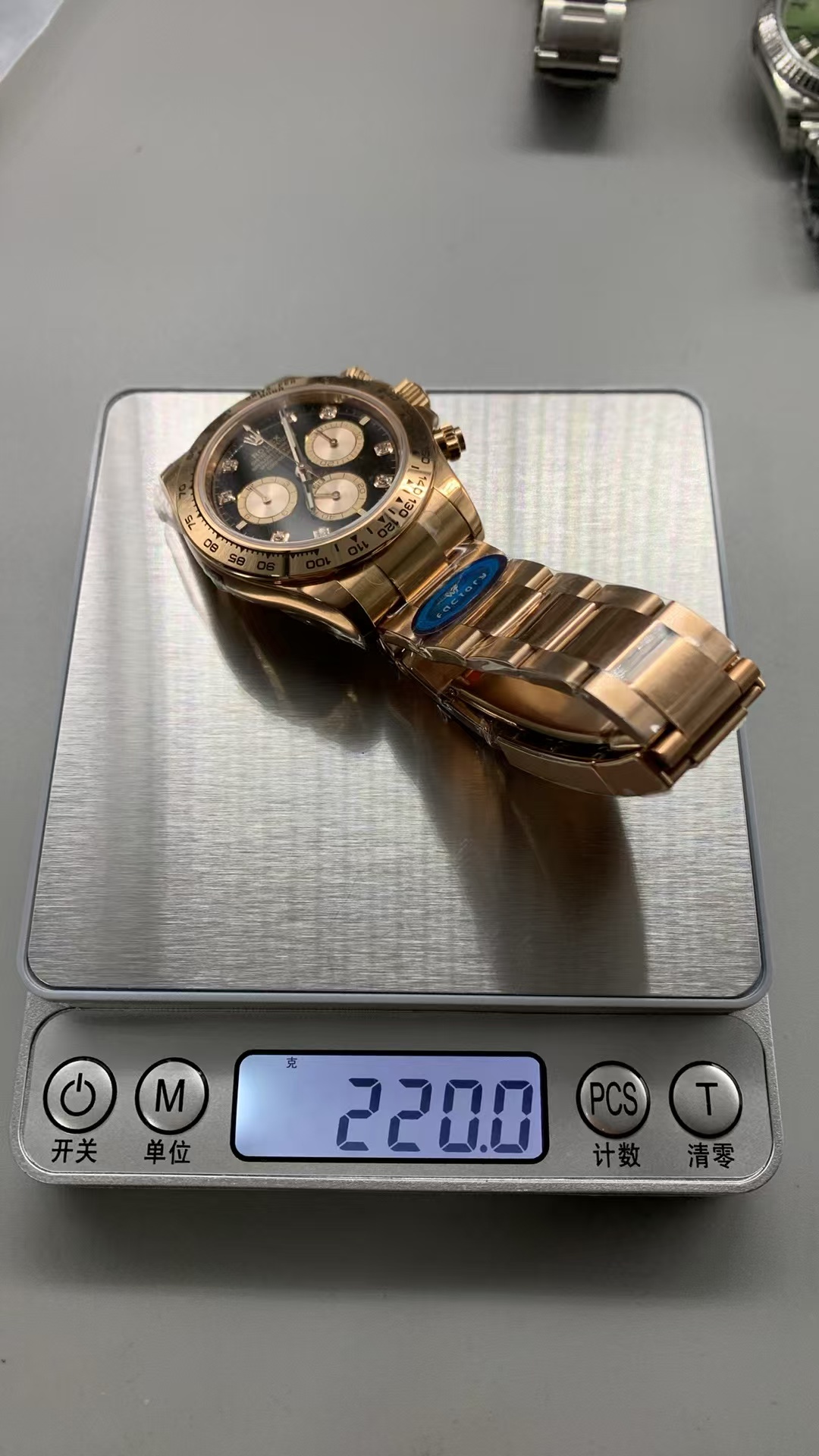 (image for) WF Rolex Daytona Gain Weight Rose Gold Case Black Diamond Dial with Super Clone 4131 Movement
