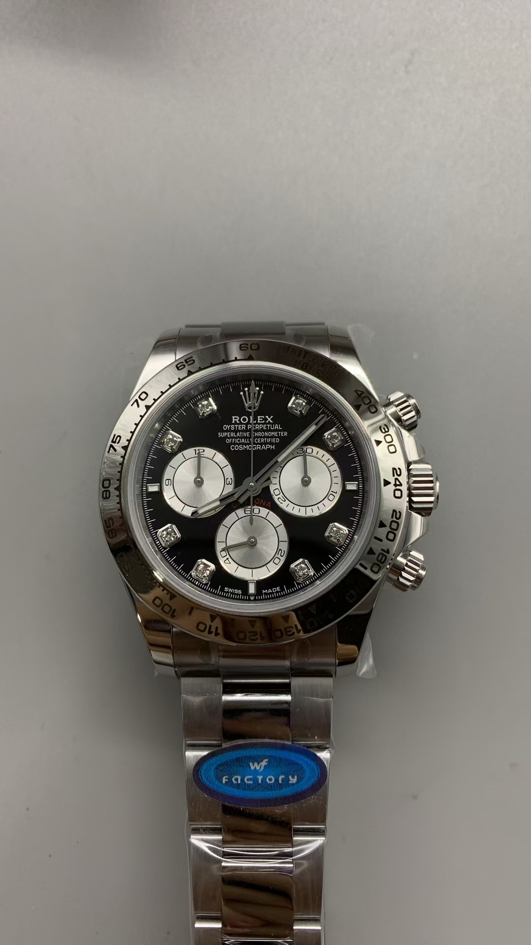 (image for) WF Rolex Daytona Gain Weight Black Diamond Dial with Super Clone 4131 Movement