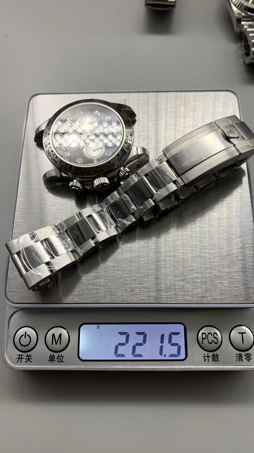 (image for) WF Rolex Daytona Gain Weight Black Diamond Dial with Super Clone 4131 Movement