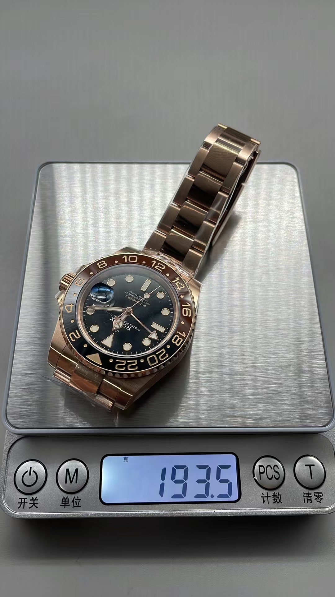 (image for) Gold Factory Rolex GMT-Master II 126715 Gain Weight Rose Gold Case Black Dial with Super Clone 3285 Movement