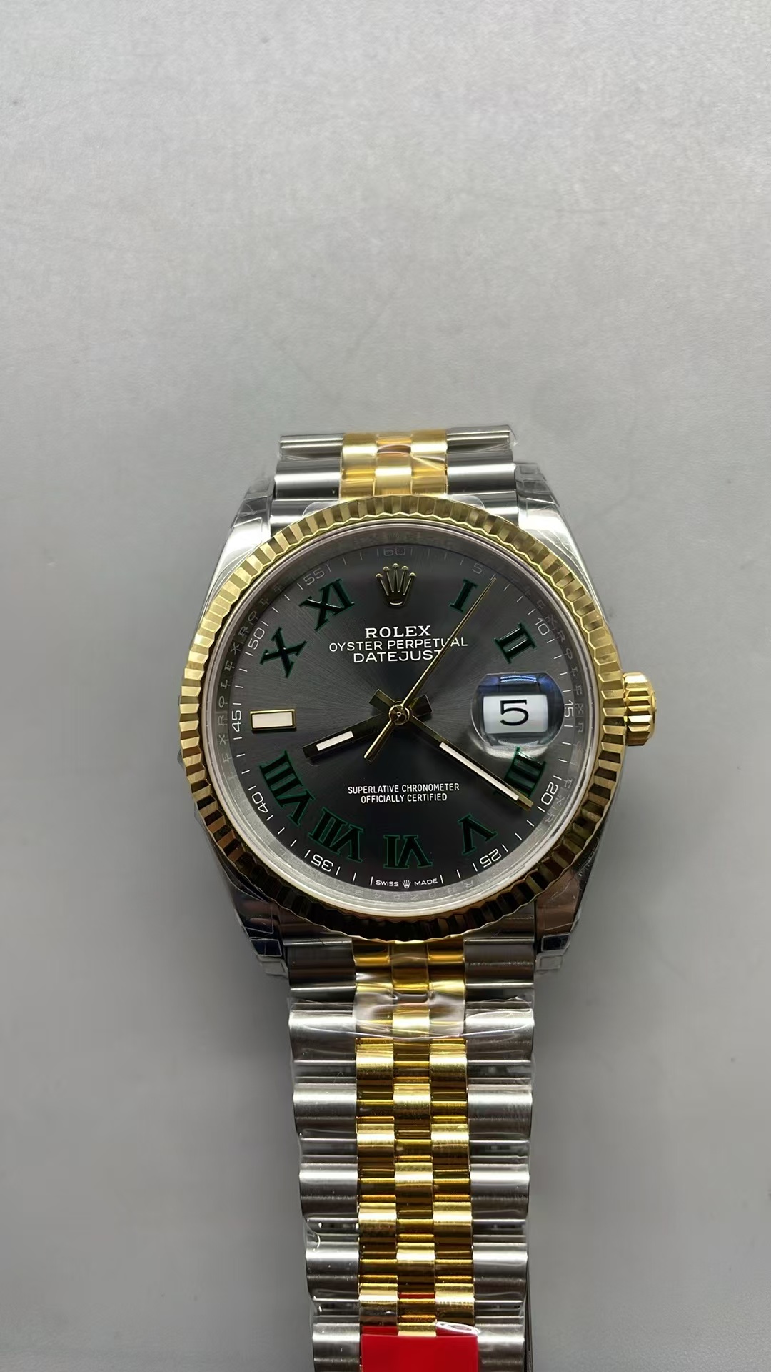(image for) VSF Rolex Datejust 36mm Wimbledon Two Tone Yellow Gold Case Grey Dial with Super Clone 3235 Movement