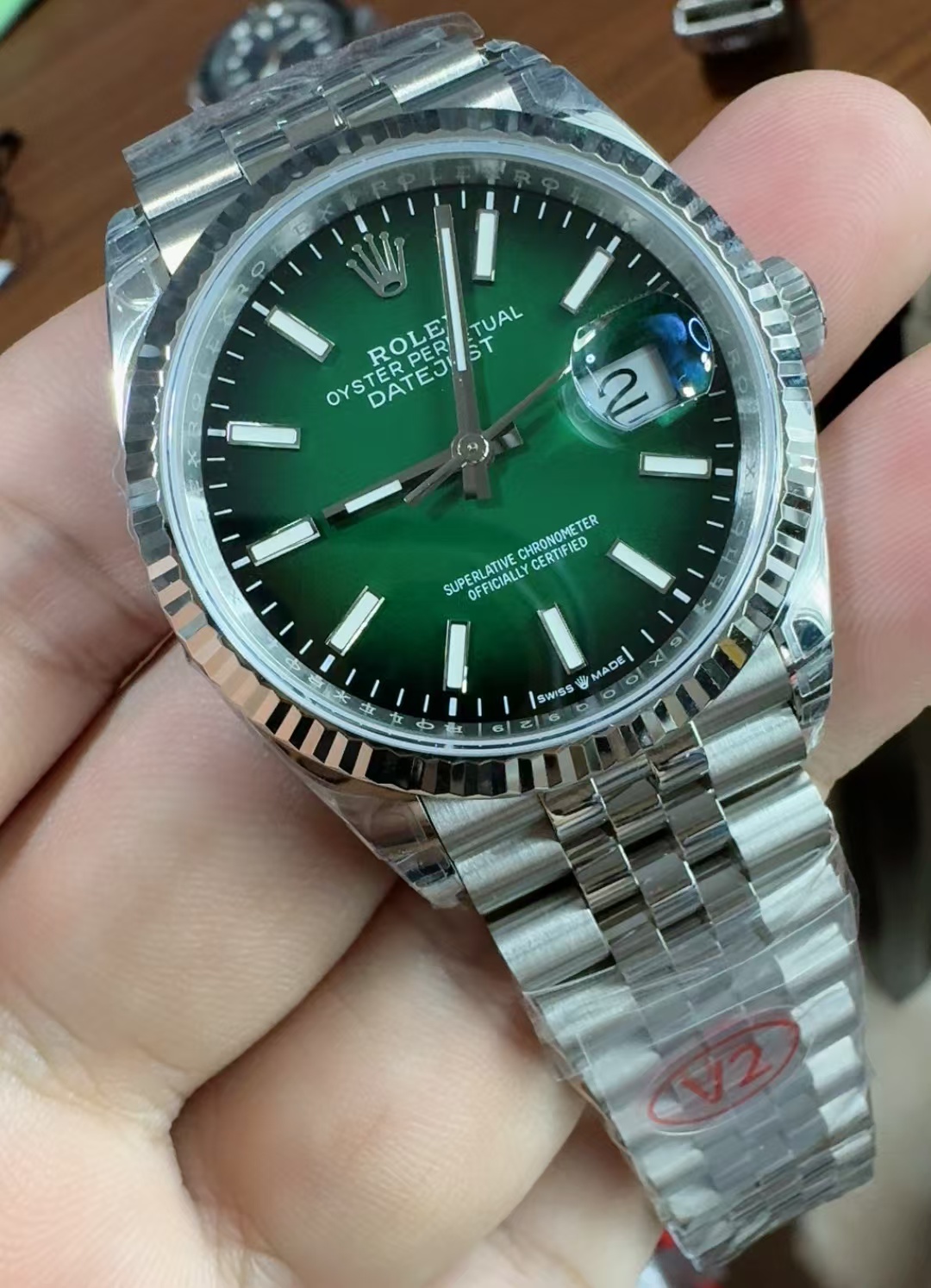 (image for) VSF Rolex Datejust 126234 Ombre Green 36mm Jubilee Bracelet with Super Clone 3235 Movement