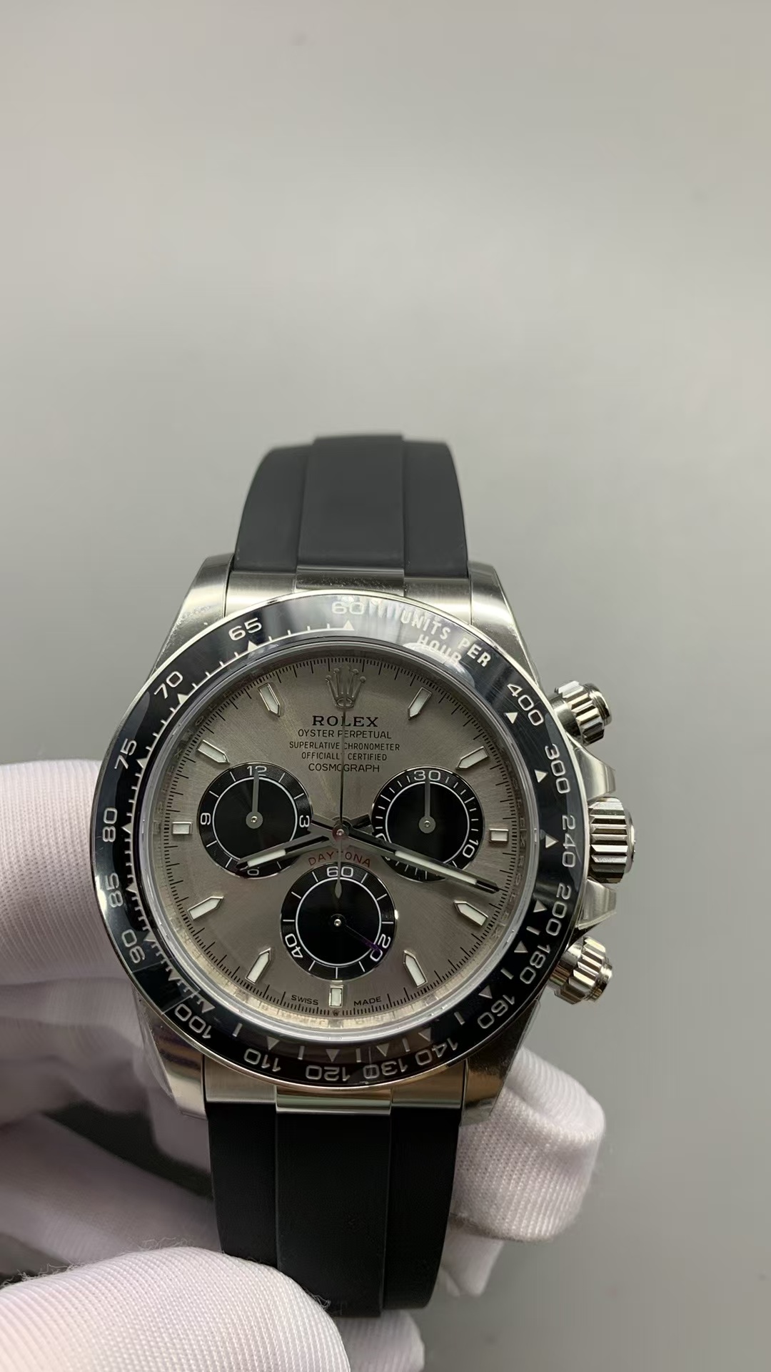 (image for) VSF Rolex Daytona 126519 Gain Weight Grey Dial Black Rubber Band with Super Clone 4131 Movement