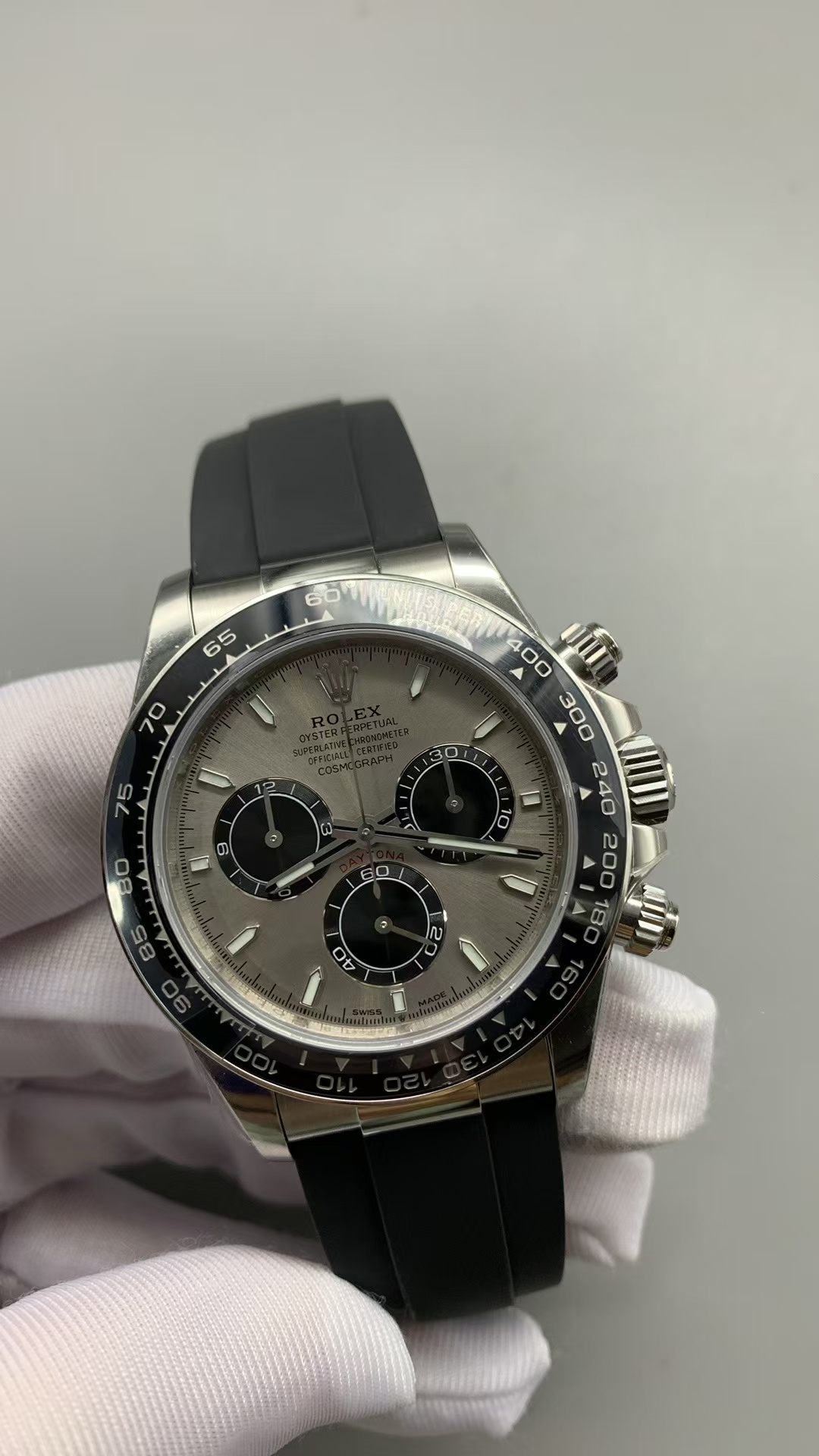 (image for) VSF Rolex Daytona 126519 Gain Weight Grey Dial Black Rubber Band with Super Clone 4131 Movement