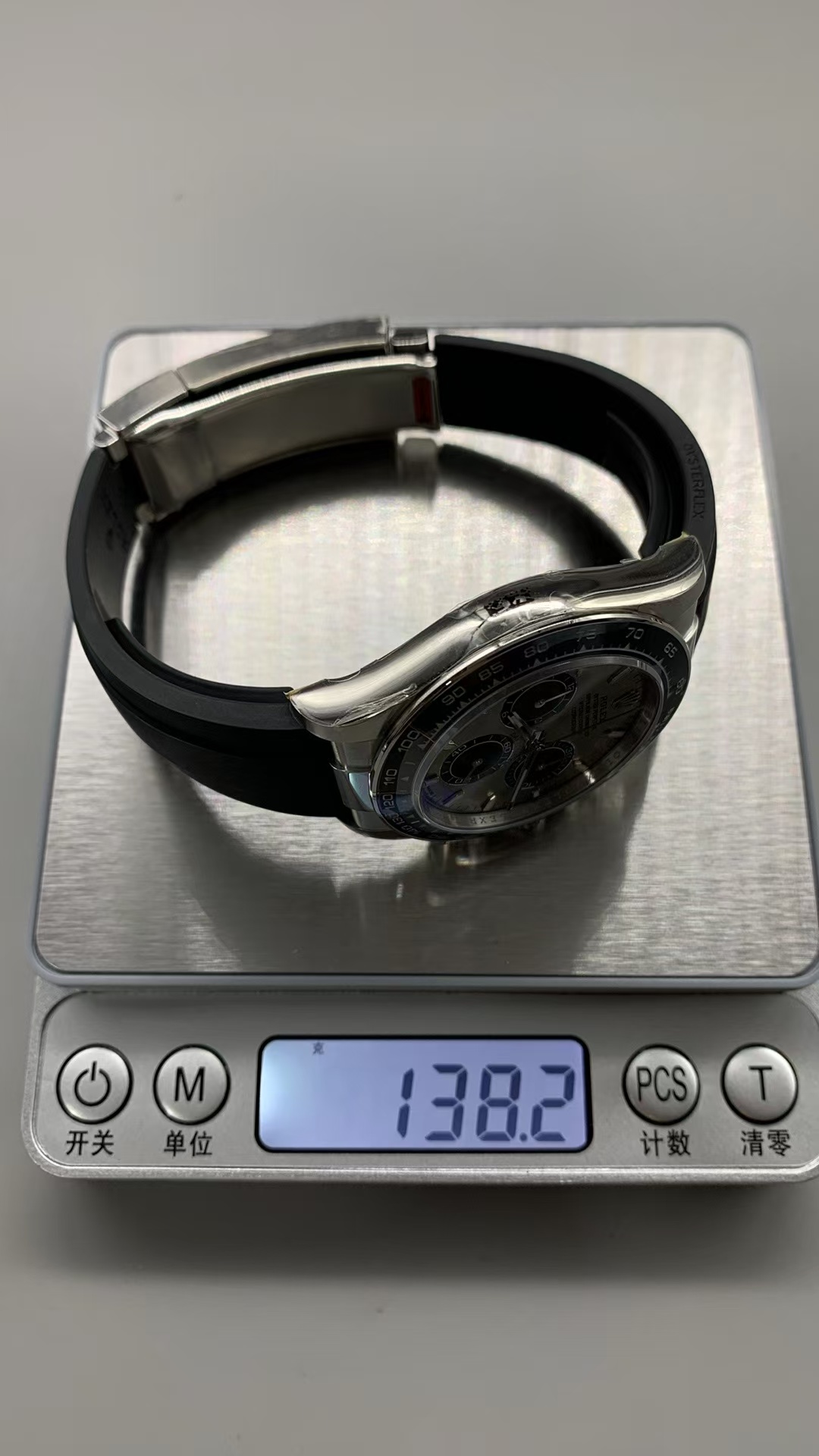 (image for) VSF Rolex Daytona 126519 Gain Weight Grey Dial Black Rubber Band with Super Clone 4131 Movement