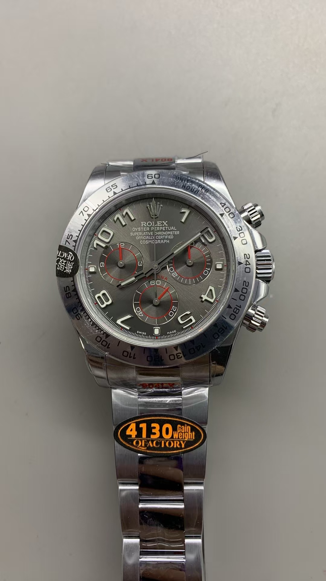 (image for) QF Rolex Daytona 116509 Gain Weight Grey Dial Super Clone 4130 Movement