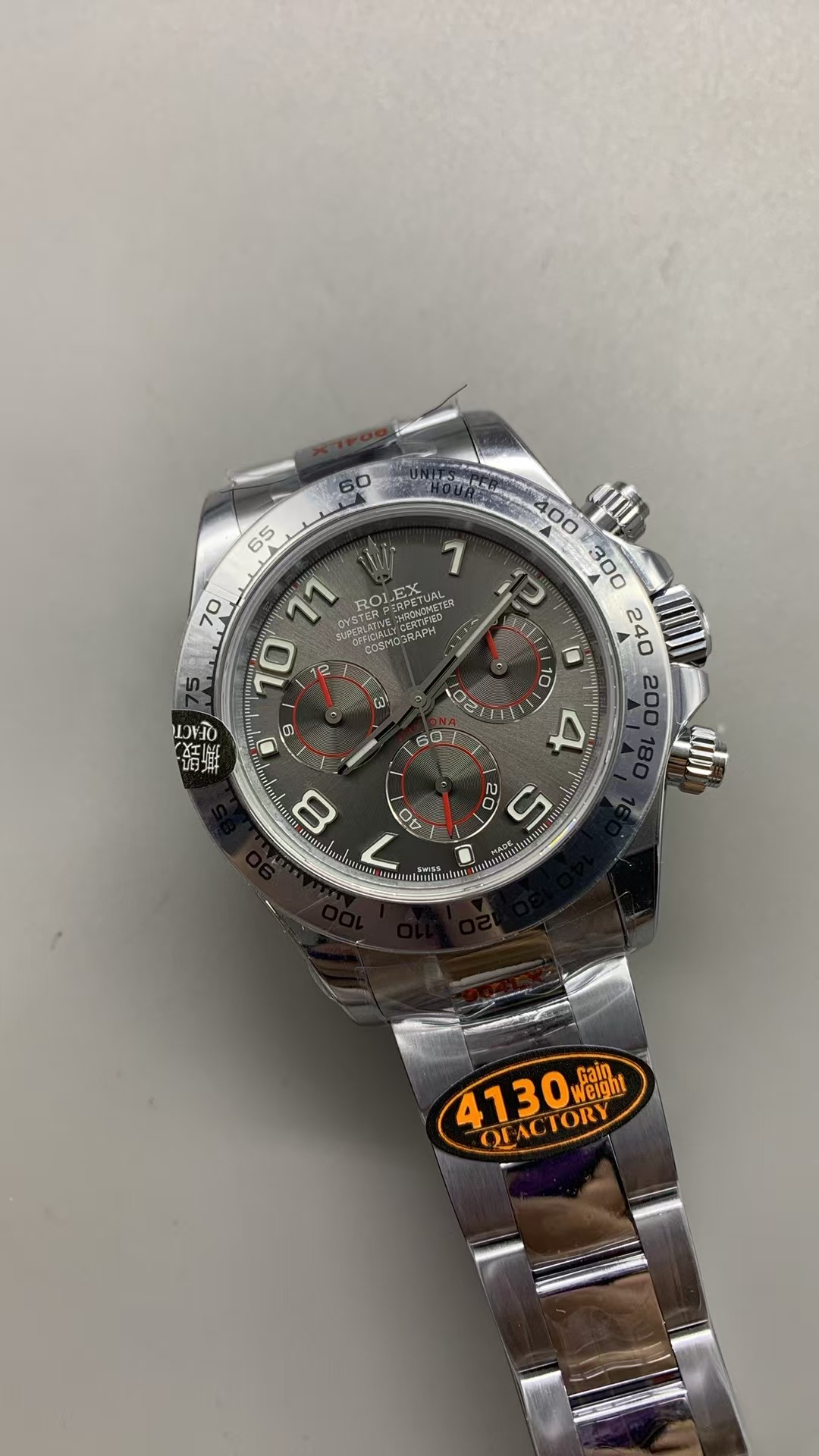 (image for) QF Rolex Daytona 116509 Gain Weight Grey Dial Super Clone 4130 Movement