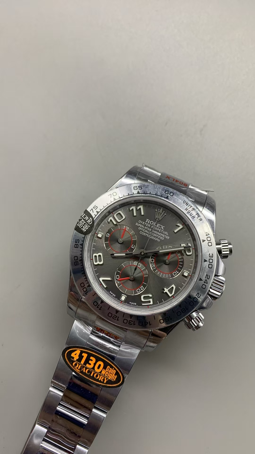 (image for) QF Rolex Daytona 116509 Gain Weight Grey Dial Super Clone 4130 Movement