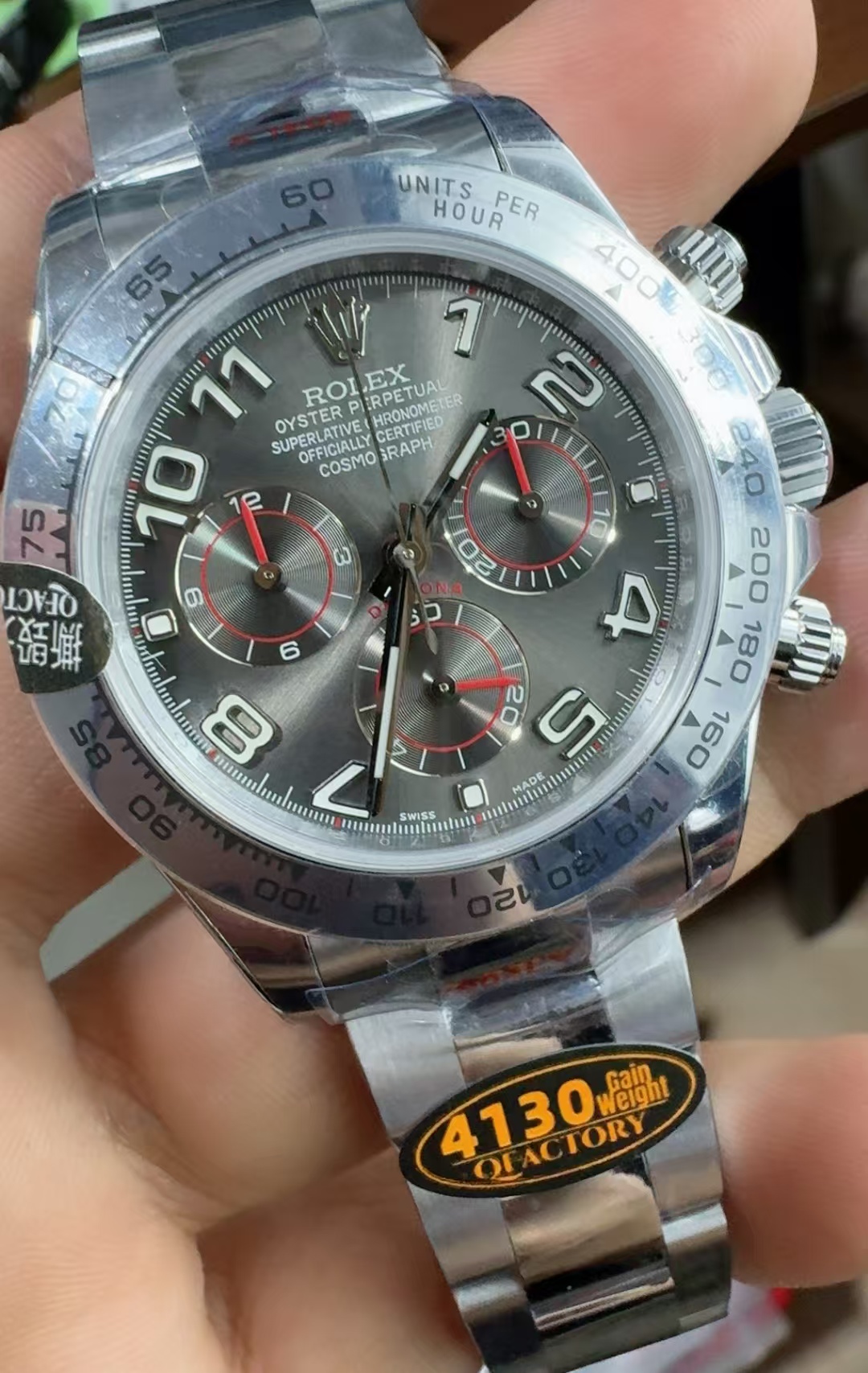 (image for) QF Rolex Daytona 116509 Gain Weight Grey Dial Super Clone 4130 Movement