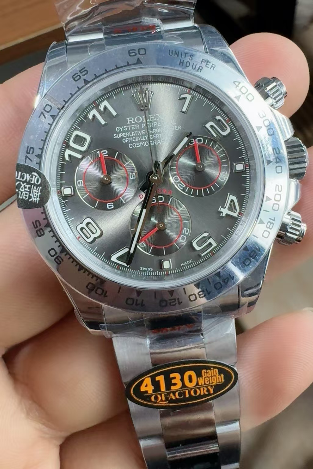 (image for) QF Rolex Daytona 116509 Gain Weight Grey Dial Super Clone 4130 Movement