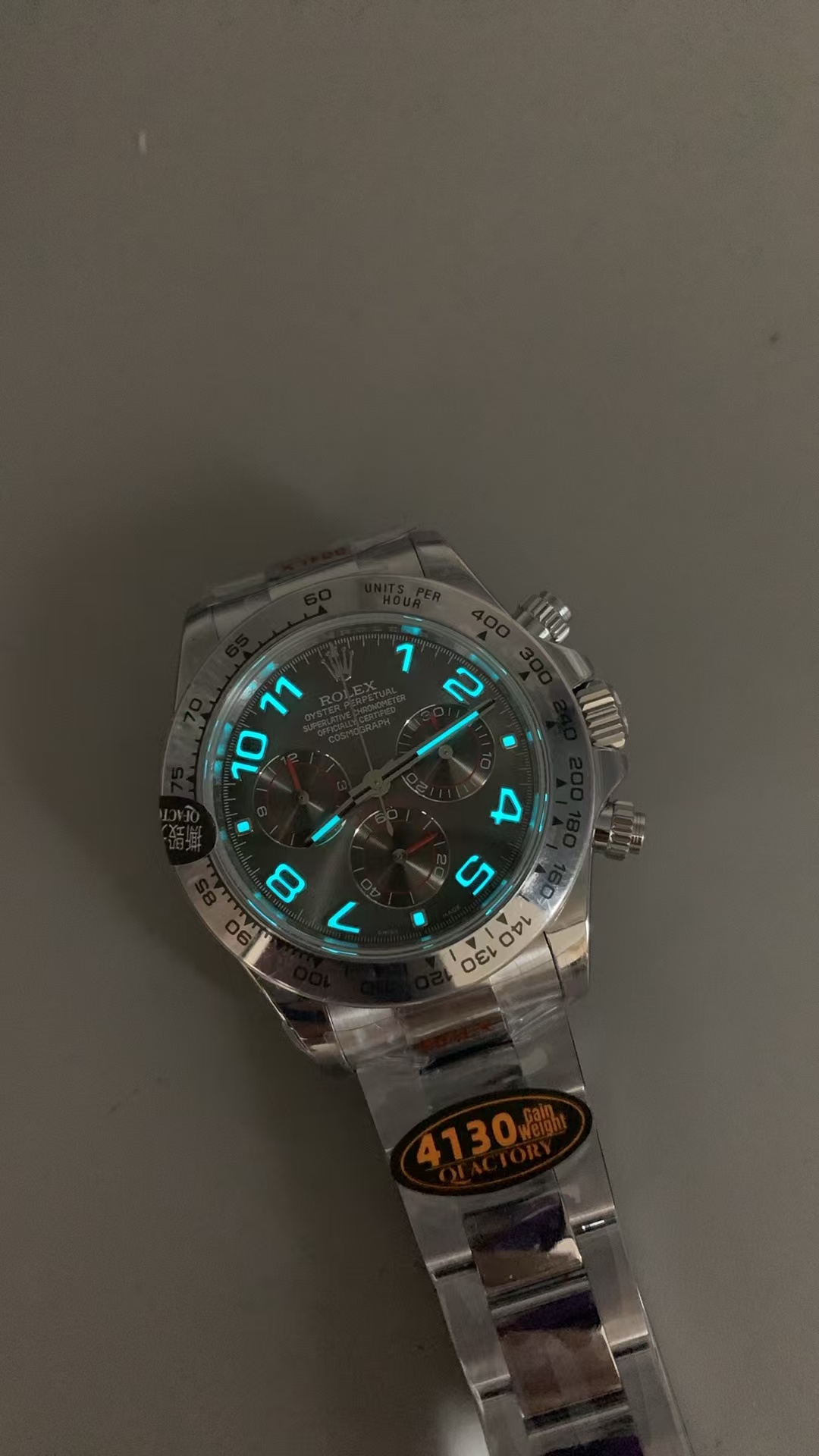 (image for) QF Rolex Daytona 116509 Gain Weight Grey Dial Super Clone 4130 Movement