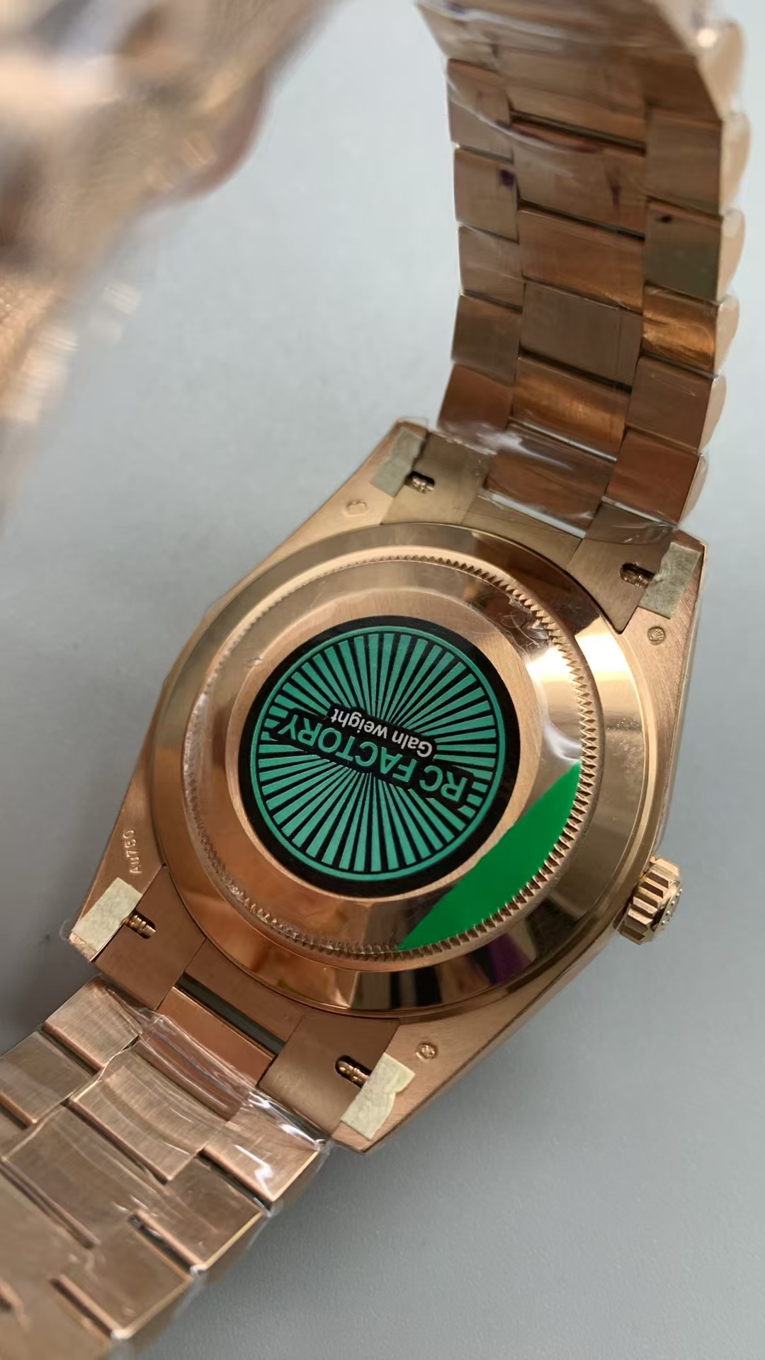 (image for) RCF Rolex Day-Date 228235 Gain Weight Rose Gold Case Green Dial with Super Clone 3255 Movement