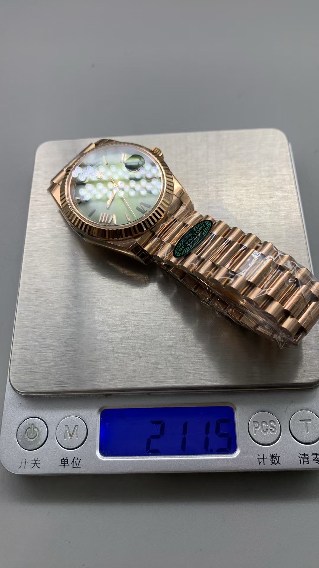 (image for) RCF Rolex Day-Date 228235 Gain Weight Rose Gold Case Green Dial with Super Clone 3255 Movement