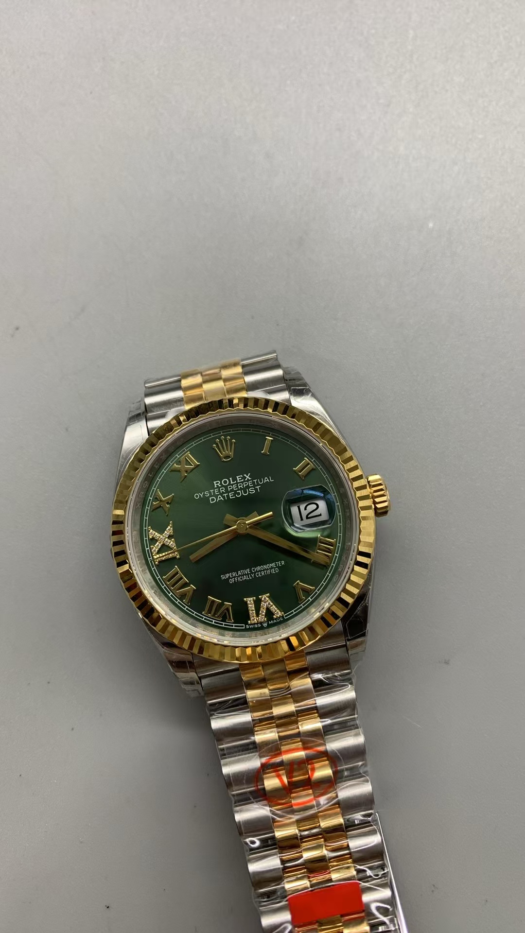 (image for) VSF Rolex Datejust 36mm Two Tone Green Dial Super Clone 3235 Movement
