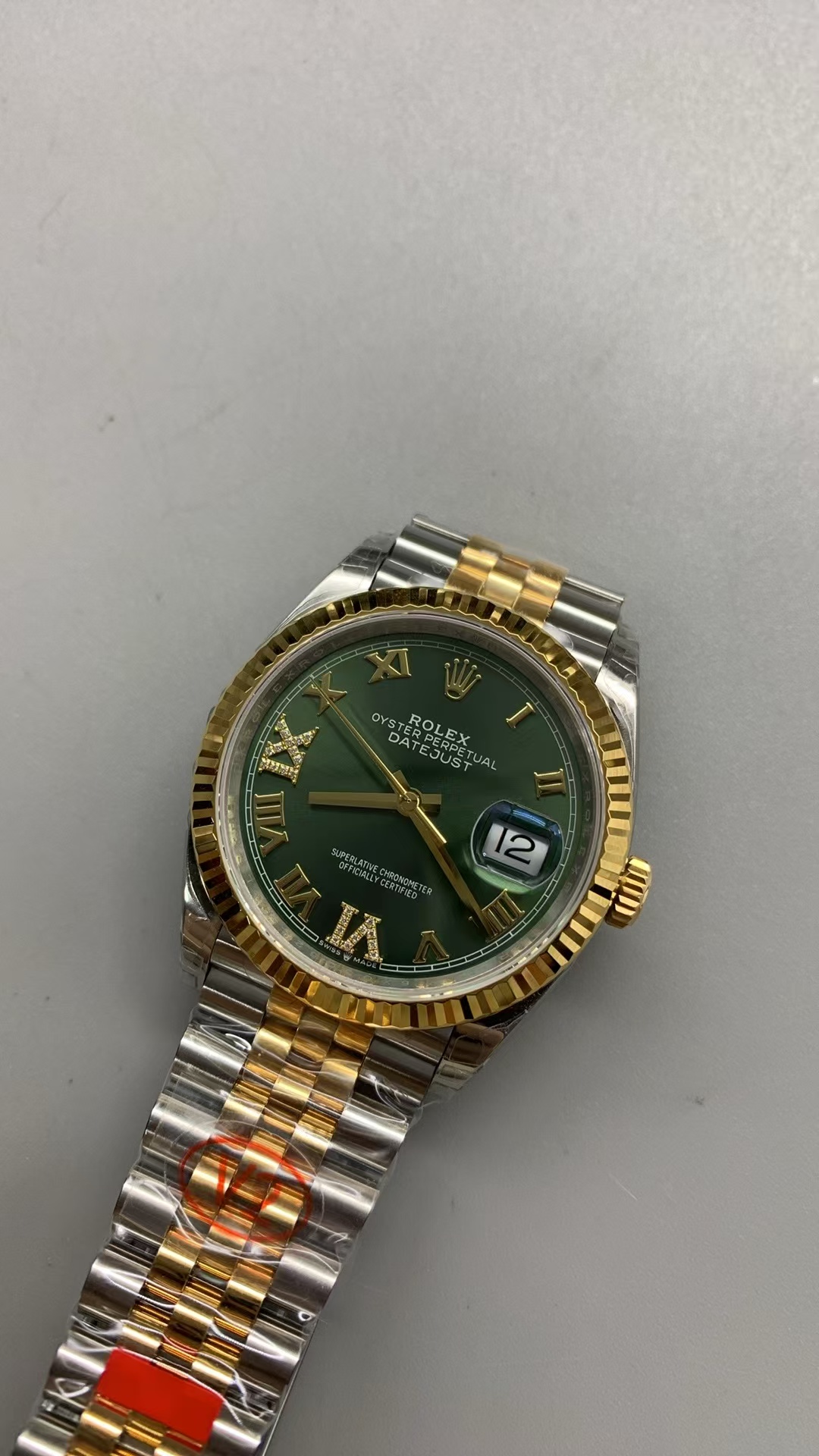 (image for) VSF Rolex Datejust 36mm Two Tone Green Dial Super Clone 3235 Movement