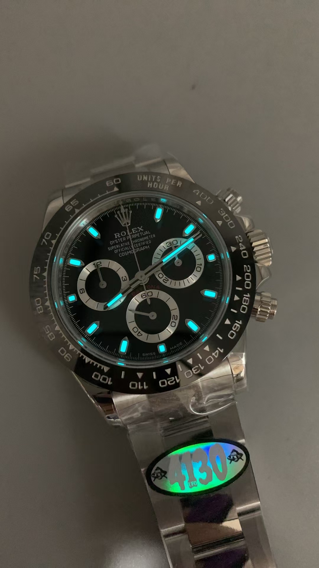 (image for) UFO Factory Rolex Daytona 116500 Black Dial Free-Sprung 4130 Movement