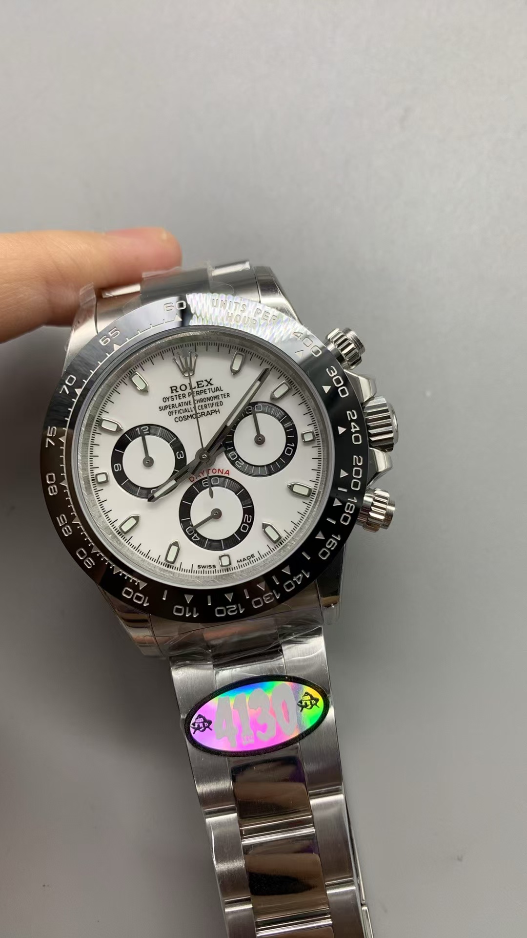 (image for) UFO Factory Rolex Panda Daytona 116500 White Dial Free-Sprung 4130 Movement