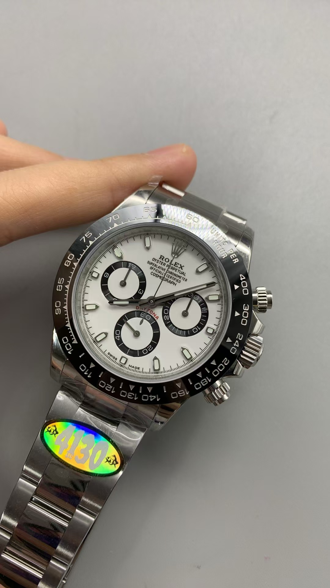 (image for) UFO Factory Rolex Panda Daytona 116500 White Dial Free-Sprung 4130 Movement
