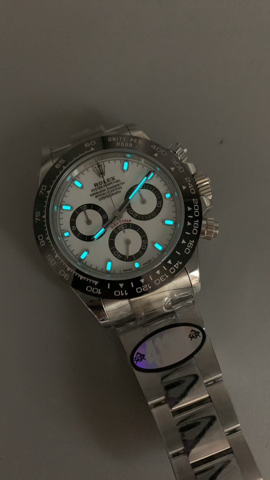 (image for) UFO Factory Rolex Panda Daytona 116500 White Dial Free-Sprung 4130 Movement
