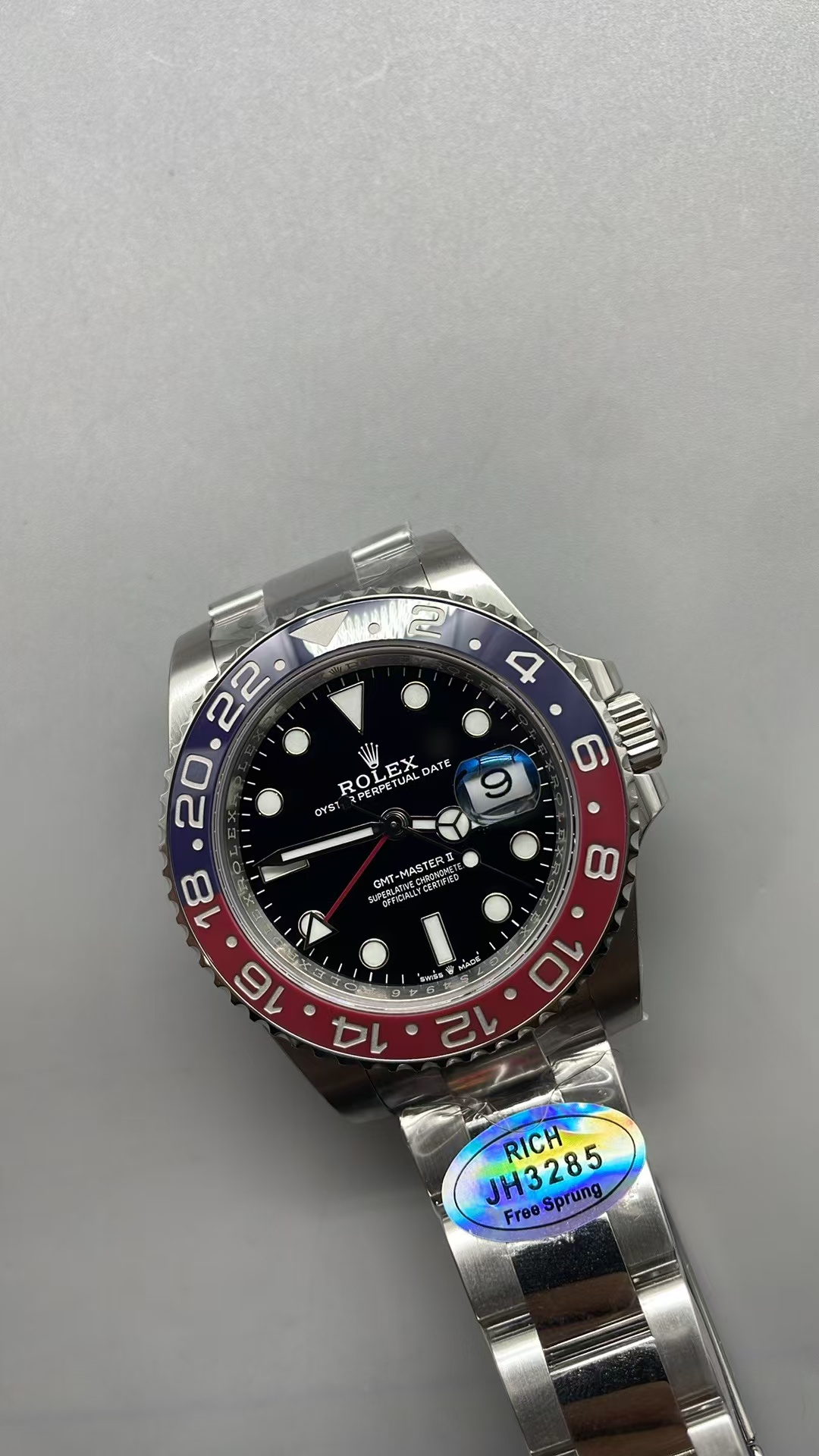 (image for) Rich Factory Rolex GMT-Master II 126710 Pepsi Blue/Red Ceramic Bezel Oyster Bracelet Free-Sprung JH3285 Movement