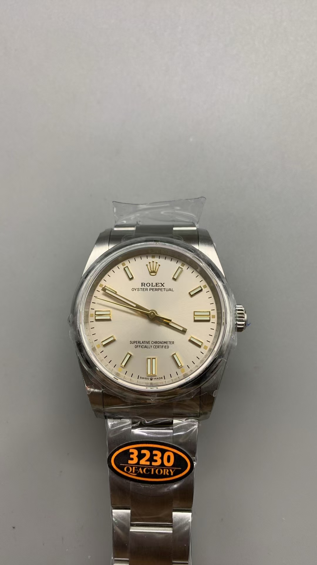 (image for) QF Rolex Oyster Perpetual 36mm Silver Dial Super Clone 3230 Movement with Free-Sprung Balance