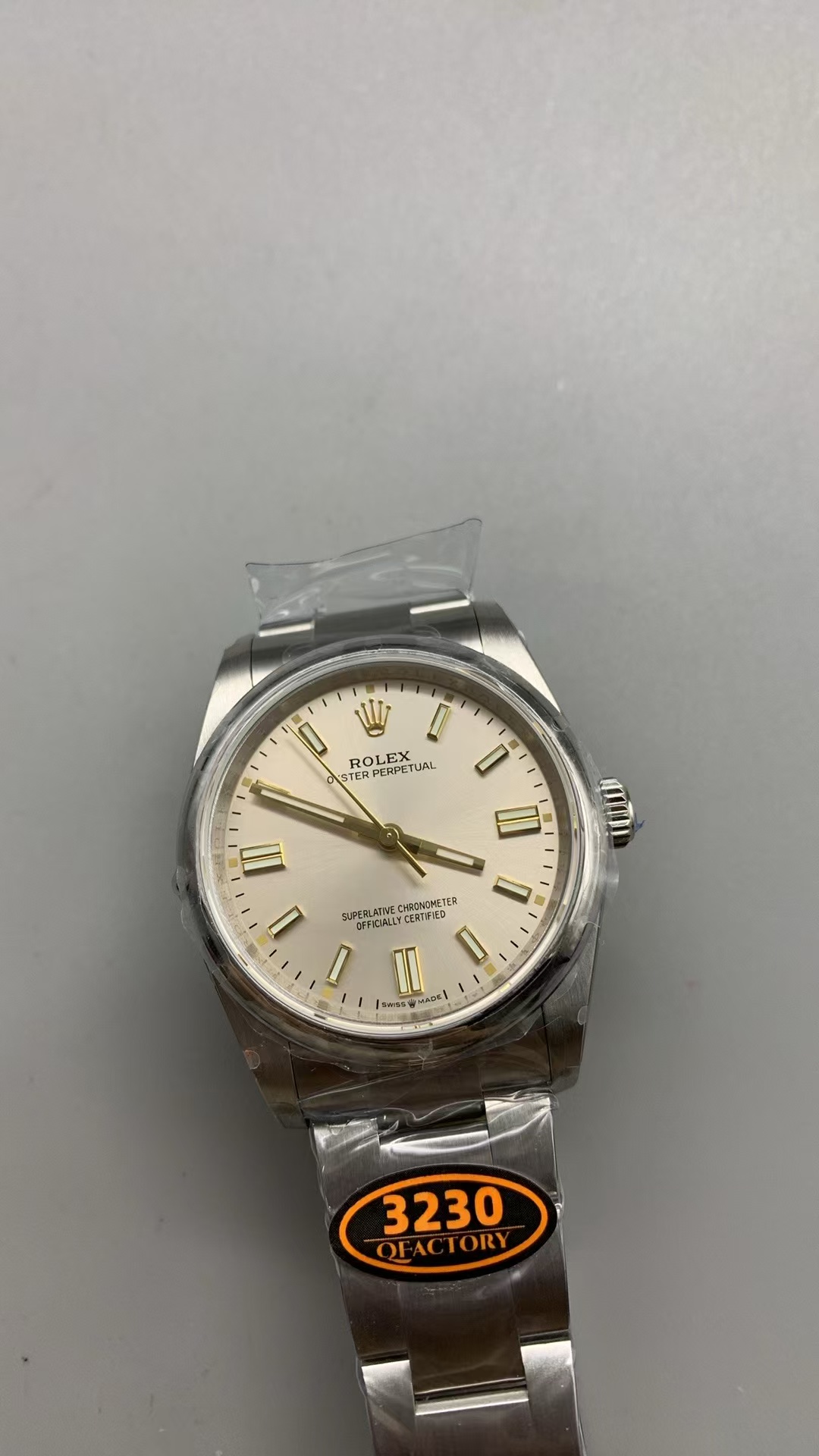 (image for) QF Rolex Oyster Perpetual 36mm Silver Dial Super Clone 3230 Movement with Free-Sprung Balance