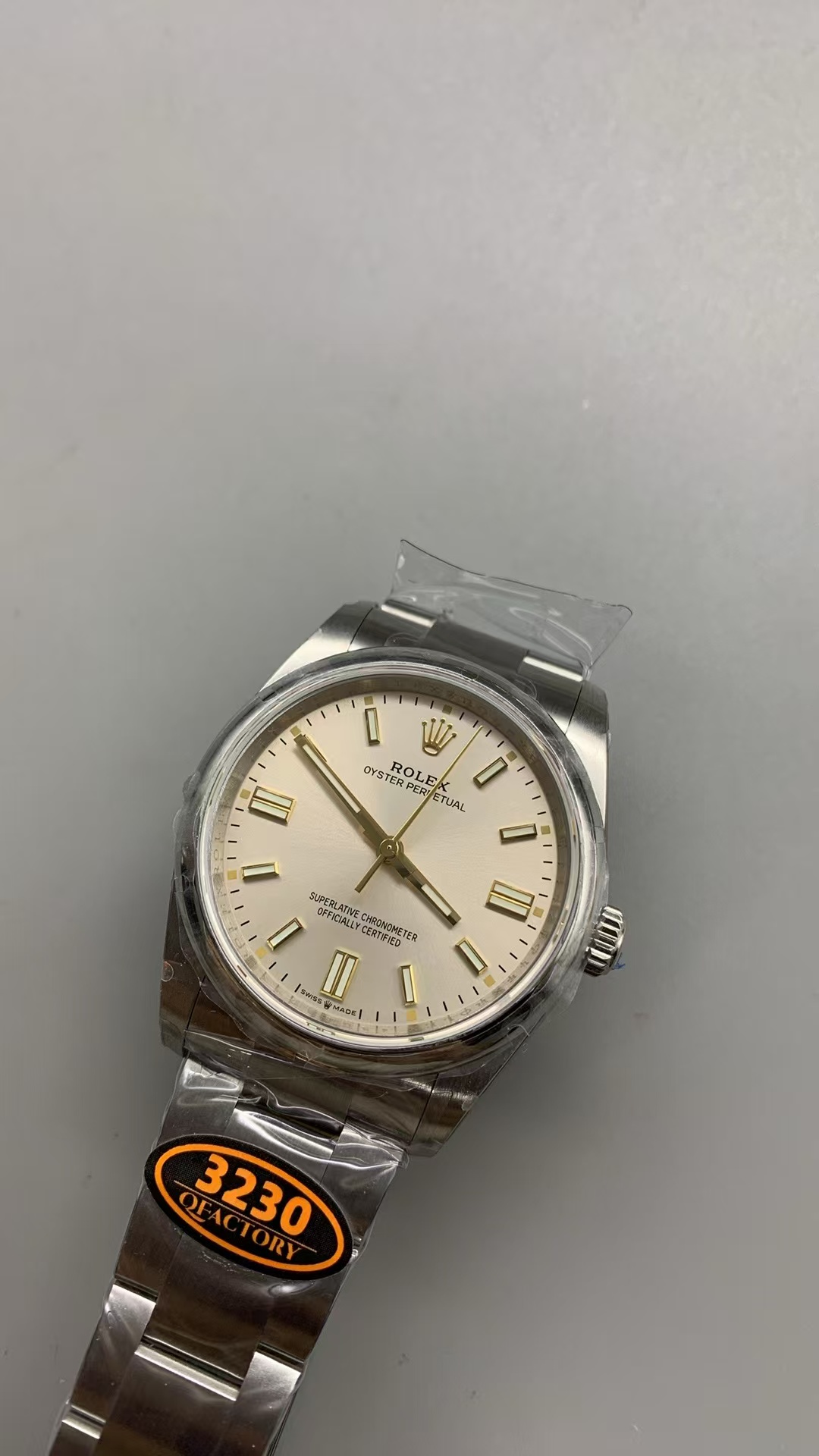 (image for) QF Rolex Oyster Perpetual 36mm Silver Dial Super Clone 3230 Movement with Free-Sprung Balance