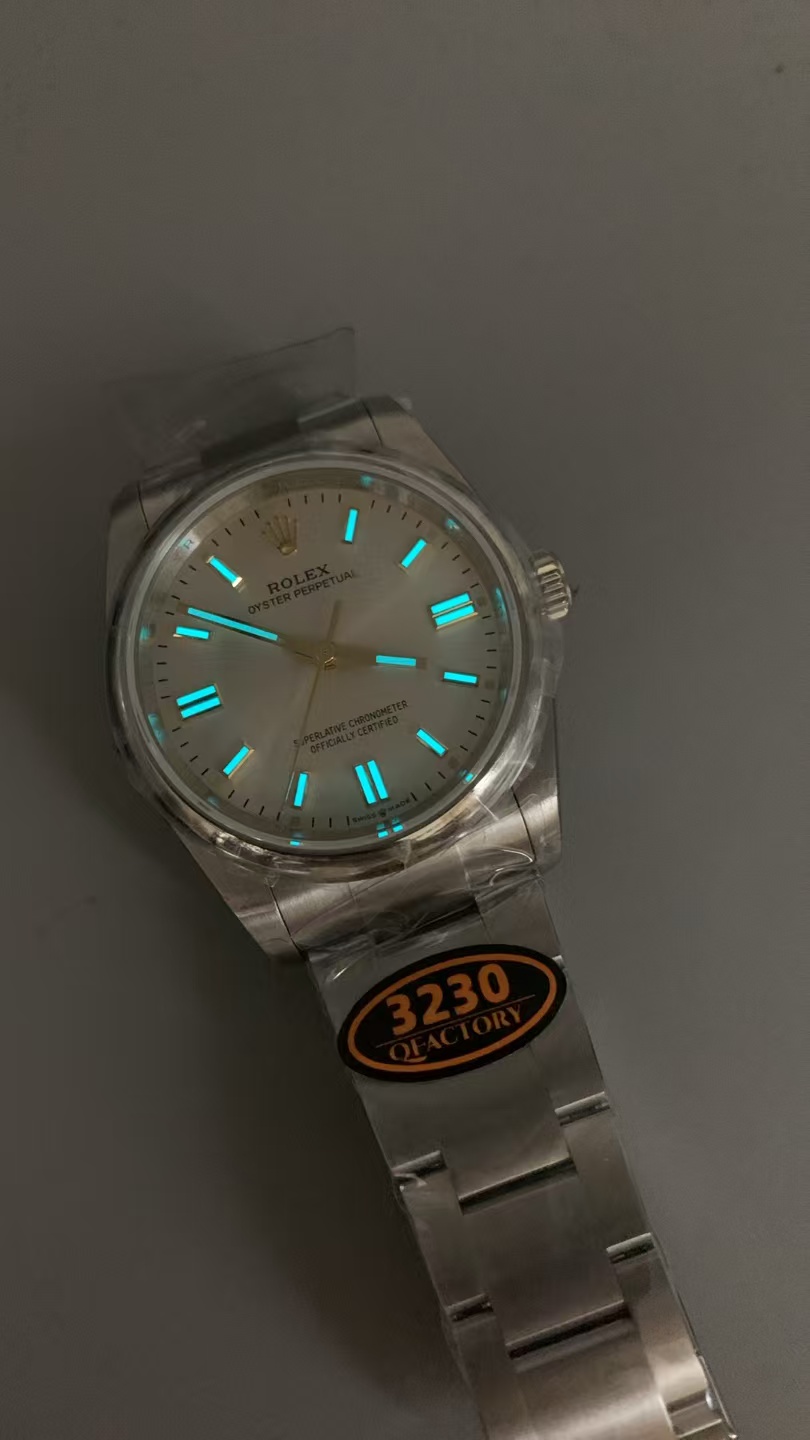 (image for) QF Rolex Oyster Perpetual 36mm Silver Dial Super Clone 3230 Movement with Free-Sprung Balance