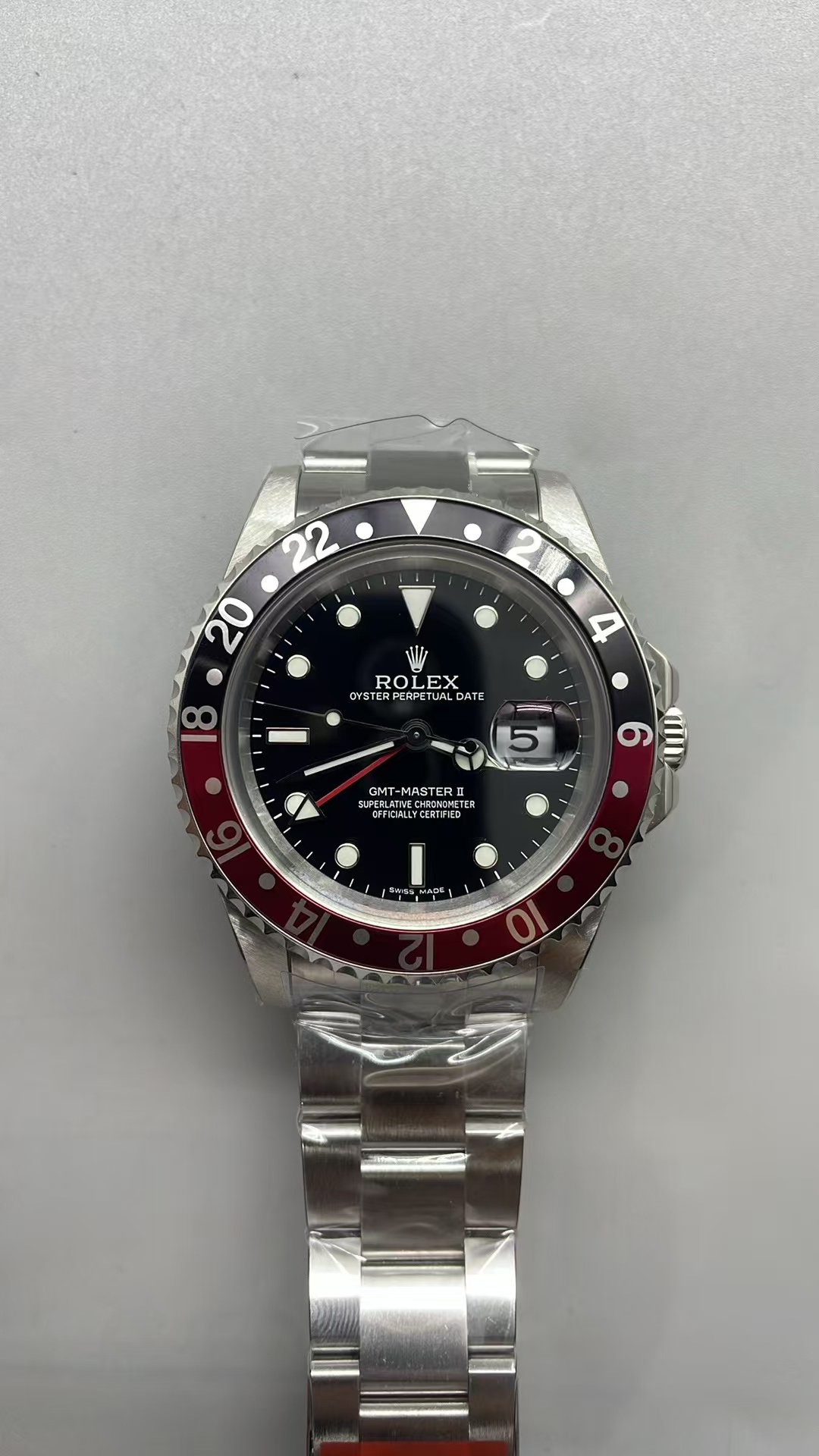 (image for) BP Factory Vintage Rolex GMT-Master 16710 Coke Black Red Bezel Clone 3186 Movement