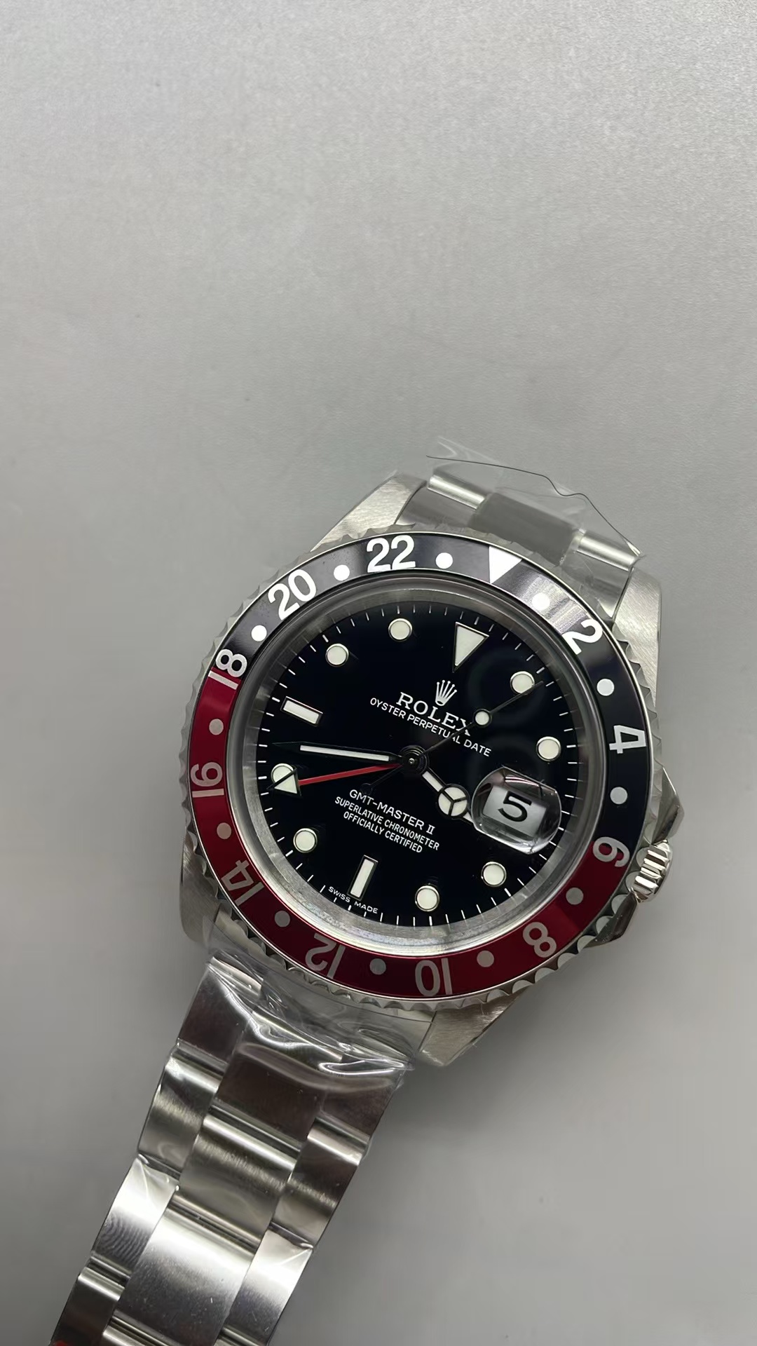 (image for) BP Factory Vintage Rolex GMT-Master 16710 Coke Black Red Bezel Clone 3186 Movement