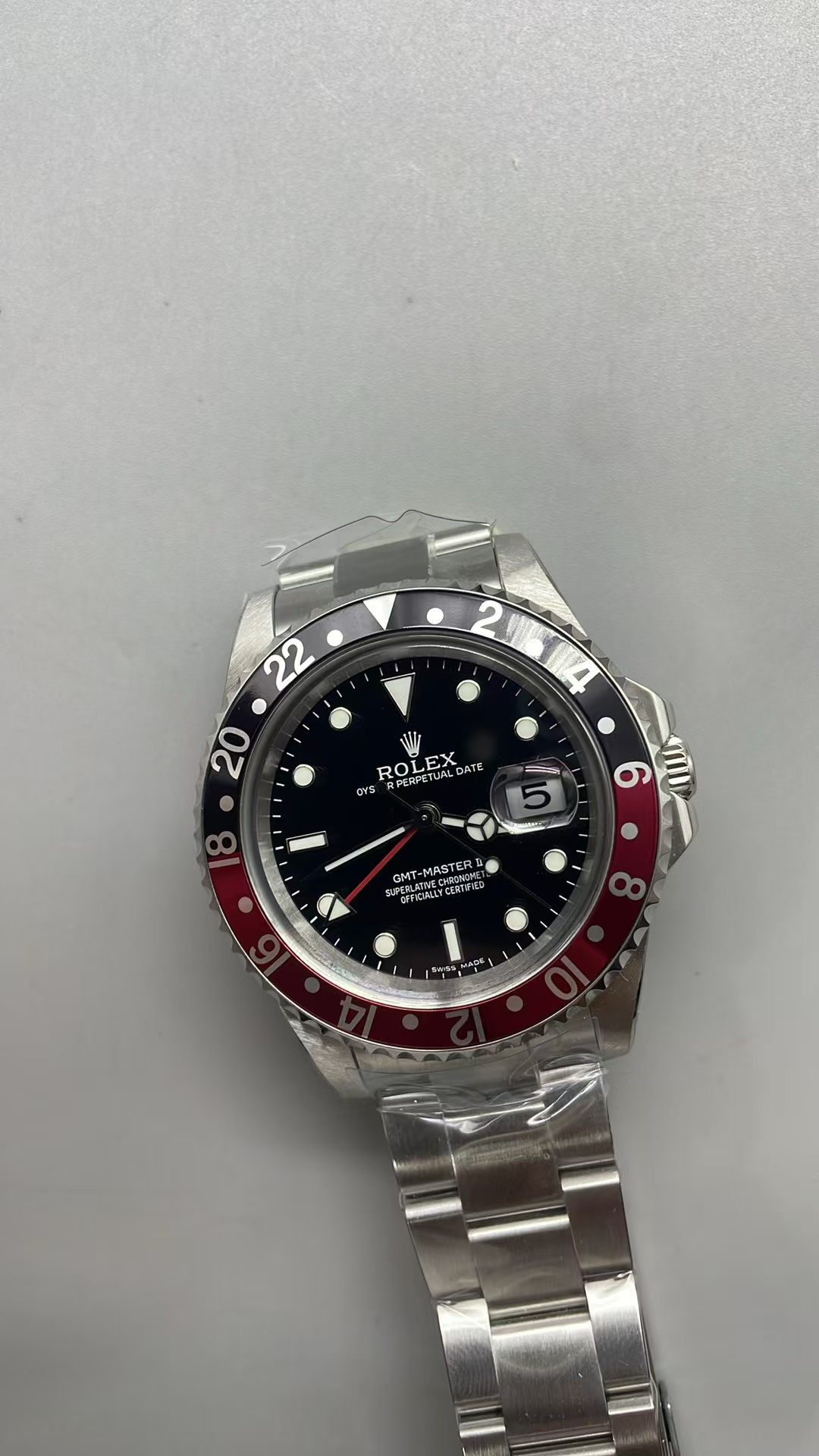 (image for) BP Factory Vintage Rolex GMT-Master 16710 Coke Black Red Bezel Clone 3186 Movement