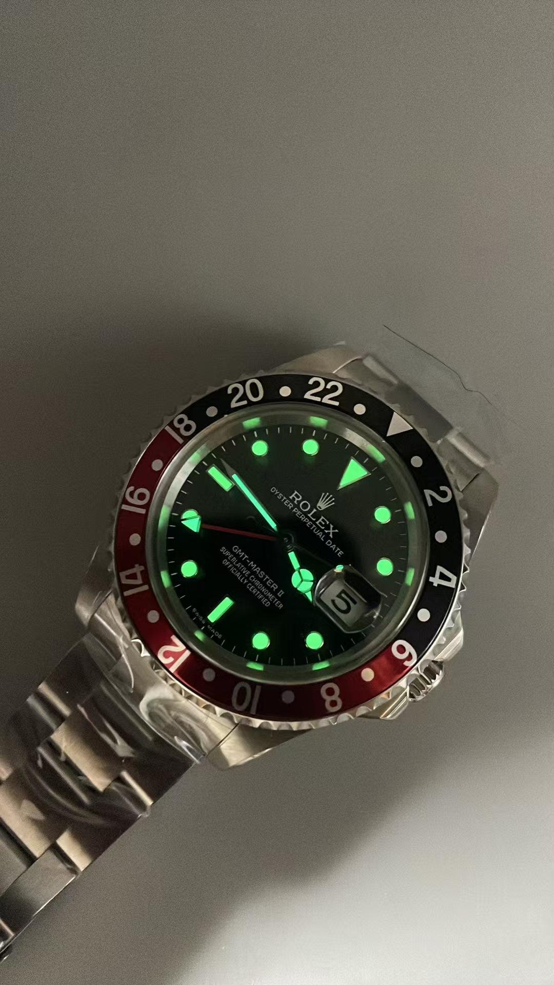 (image for) BP Factory Vintage Rolex GMT-Master 16710 Coke Black Red Bezel Clone 3186 Movement
