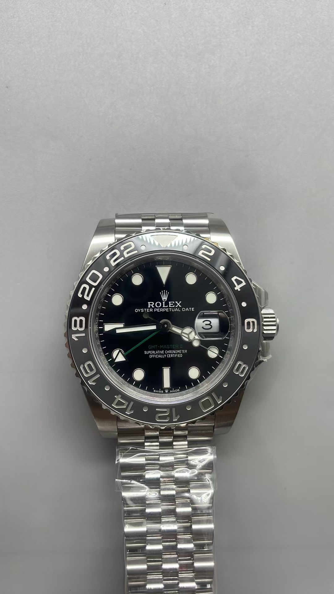 (image for) VSF Rolex GMT-Master II 126710GRNR Black Grey Ceramic Bezel Jubilee Bracelet with Super Clone 3285 Movement