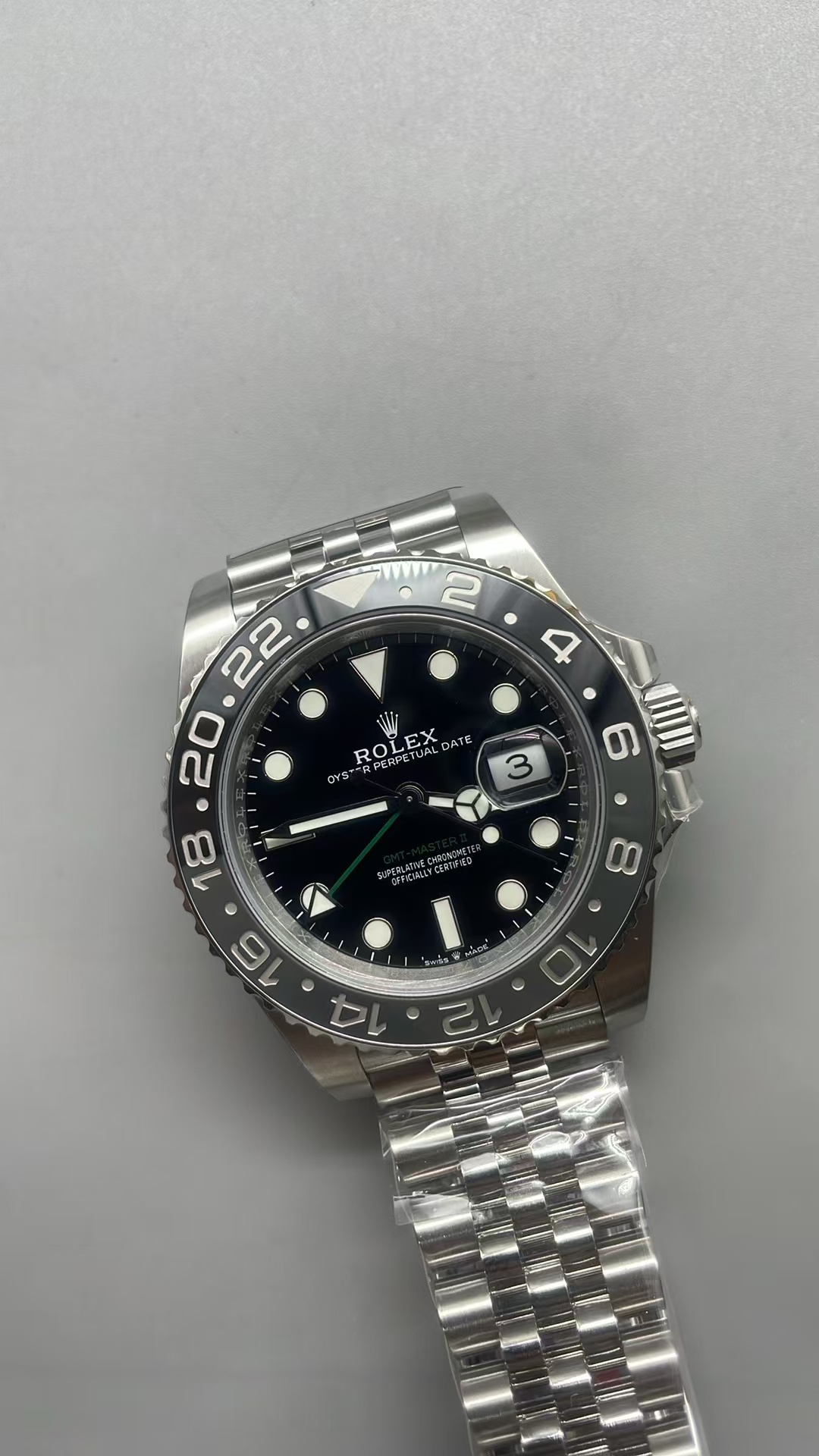 (image for) VSF Rolex GMT-Master II 126710GRNR Black Grey Ceramic Bezel Jubilee Bracelet with Super Clone 3285 Movement