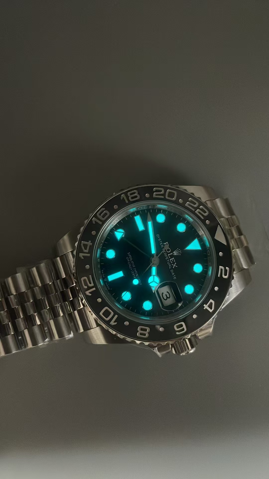 (image for) VSF Rolex GMT-Master II 126710GRNR Black Grey Ceramic Bezel Jubilee Bracelet with Super Clone 3285 Movement