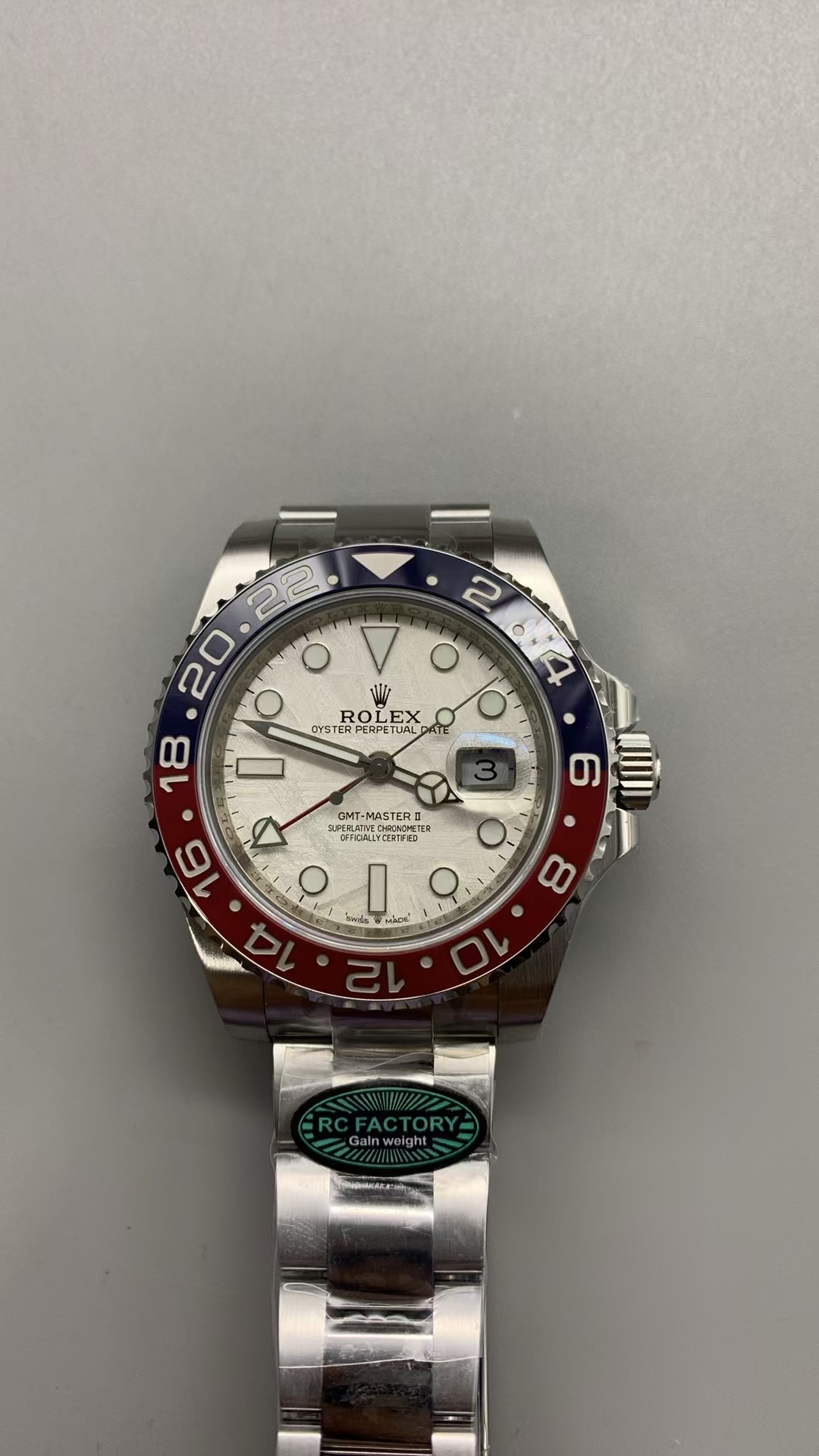 (image for) RCF Rolex GMT-Master II 126719 Gain Weight Pepsi Meteorite Dial with Super Clone 3285 Movement