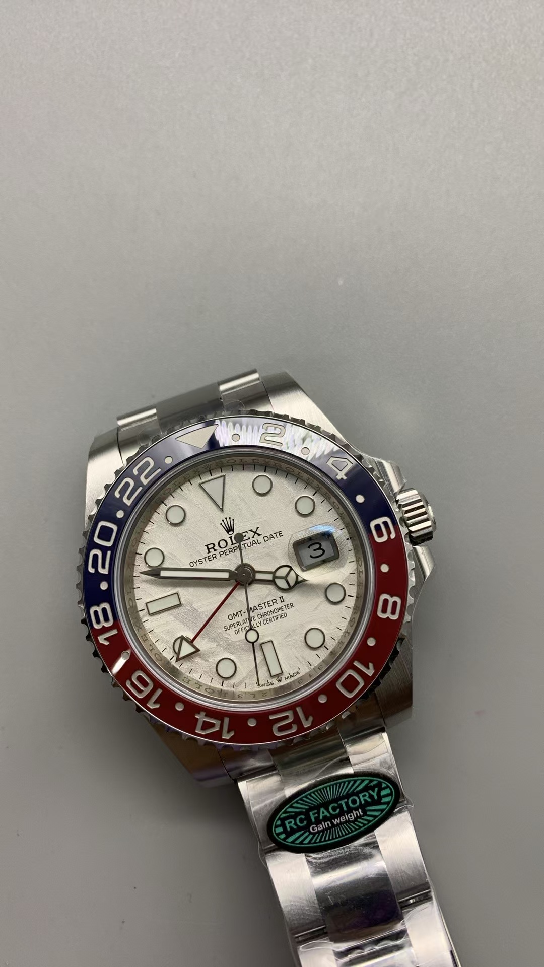 (image for) RCF Rolex GMT-Master II 126719 Gain Weight Pepsi Meteorite Dial with Super Clone 3285 Movement