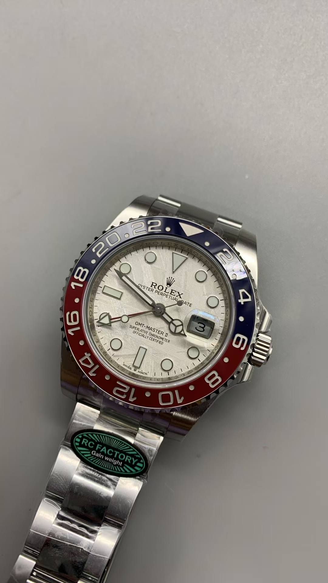 (image for) RCF Rolex GMT-Master II 126719 Gain Weight Pepsi Meteorite Dial with Super Clone 3285 Movement