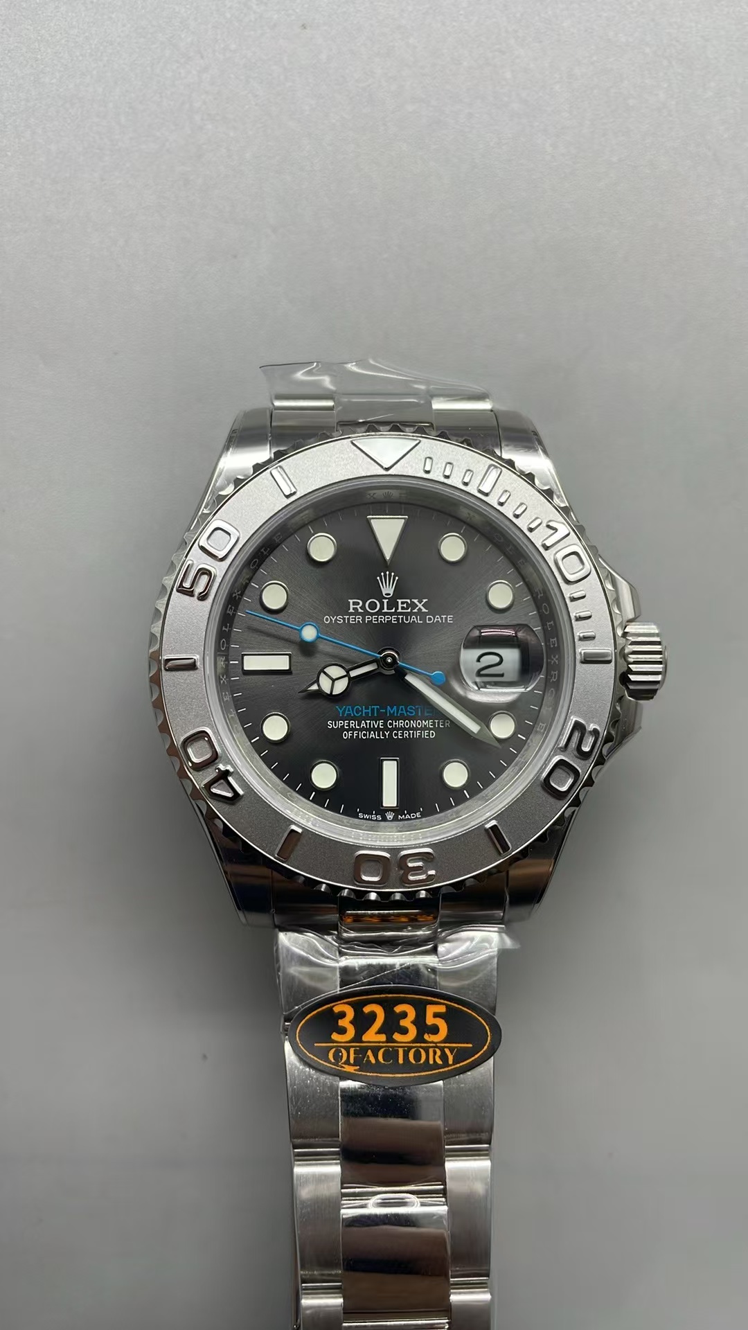 (image for) QF Rolex YachtMaster 126622 904L Stainless Steel Case Grey Dial Clone 3235 Movement