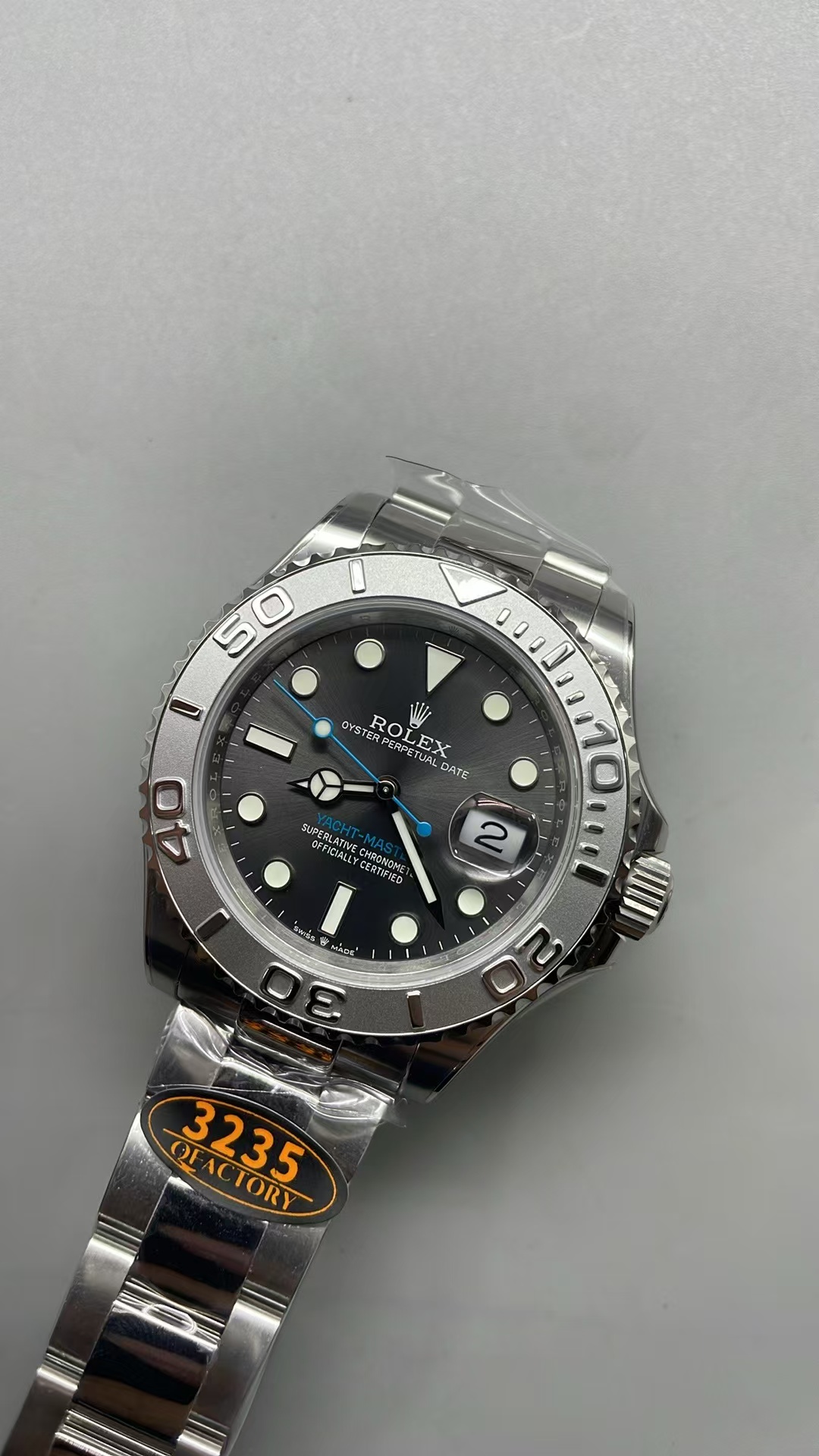 (image for) QF Rolex YachtMaster 126622 904L Stainless Steel Case Grey Dial Clone 3235 Movement